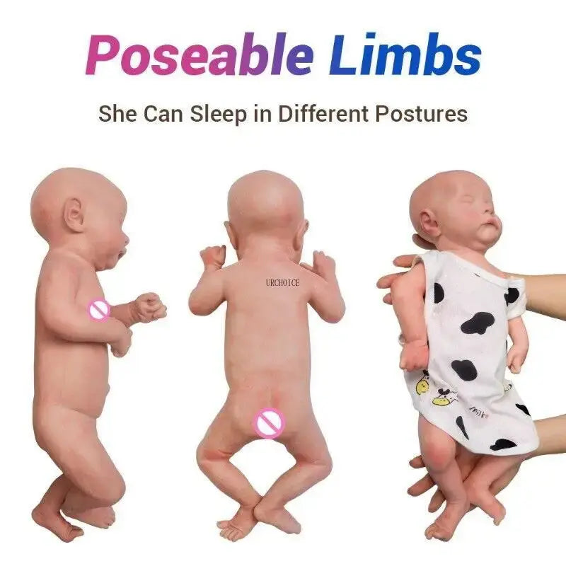 Reborn Corpo De Silicone 18'' Boy Full Body Platinum Silicone Reborn Baby Doll 3D Painted Newborn Solid Dolls For Children Gift lifelikesiliconereborns.com