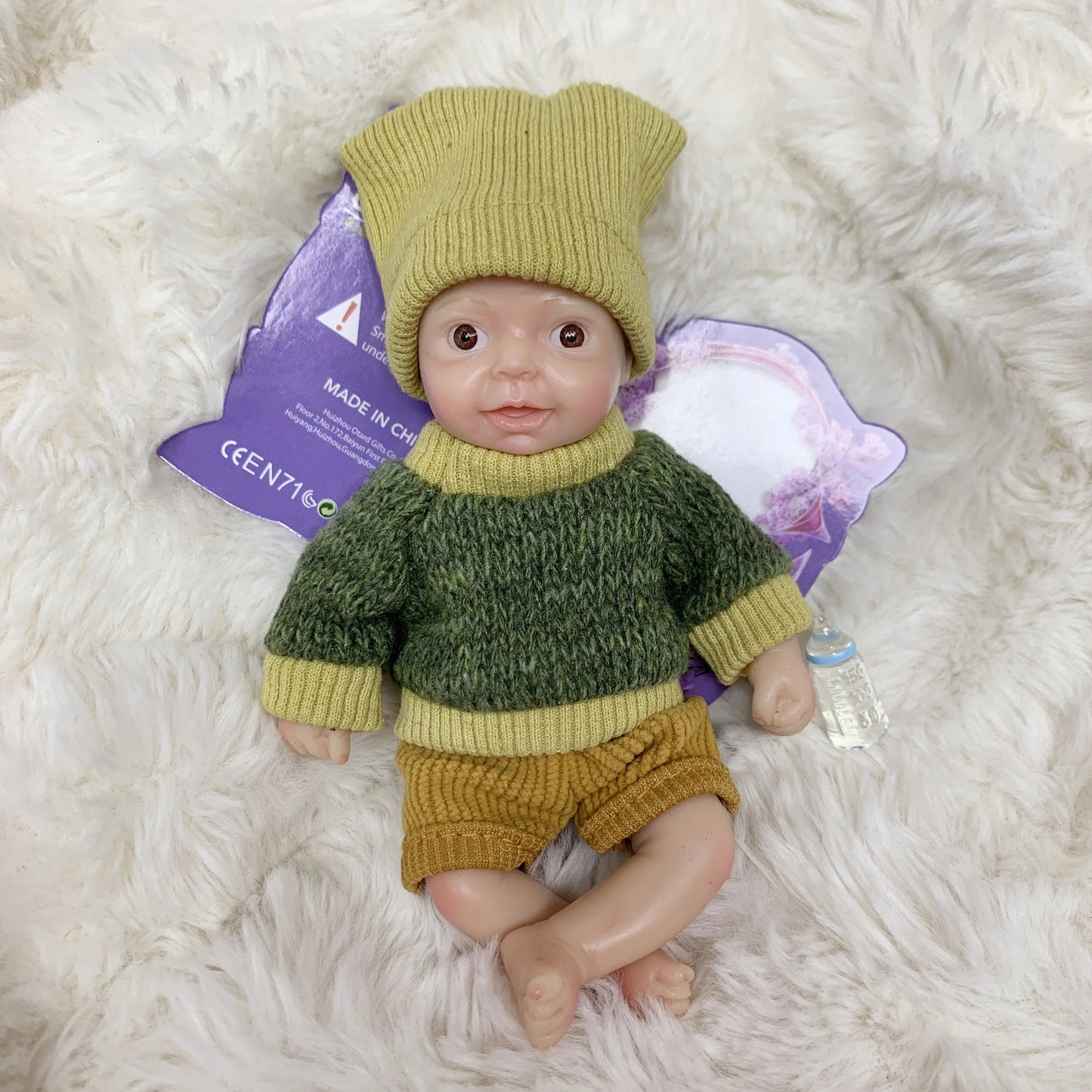 15CM Painted Full Solid Silicone Bebe Boy Reborn Baby Dolls Handmade Cute Mini Palm Dolls Reborn Silicone Dolls реборн мальчик lifelikesiliconereborns.com