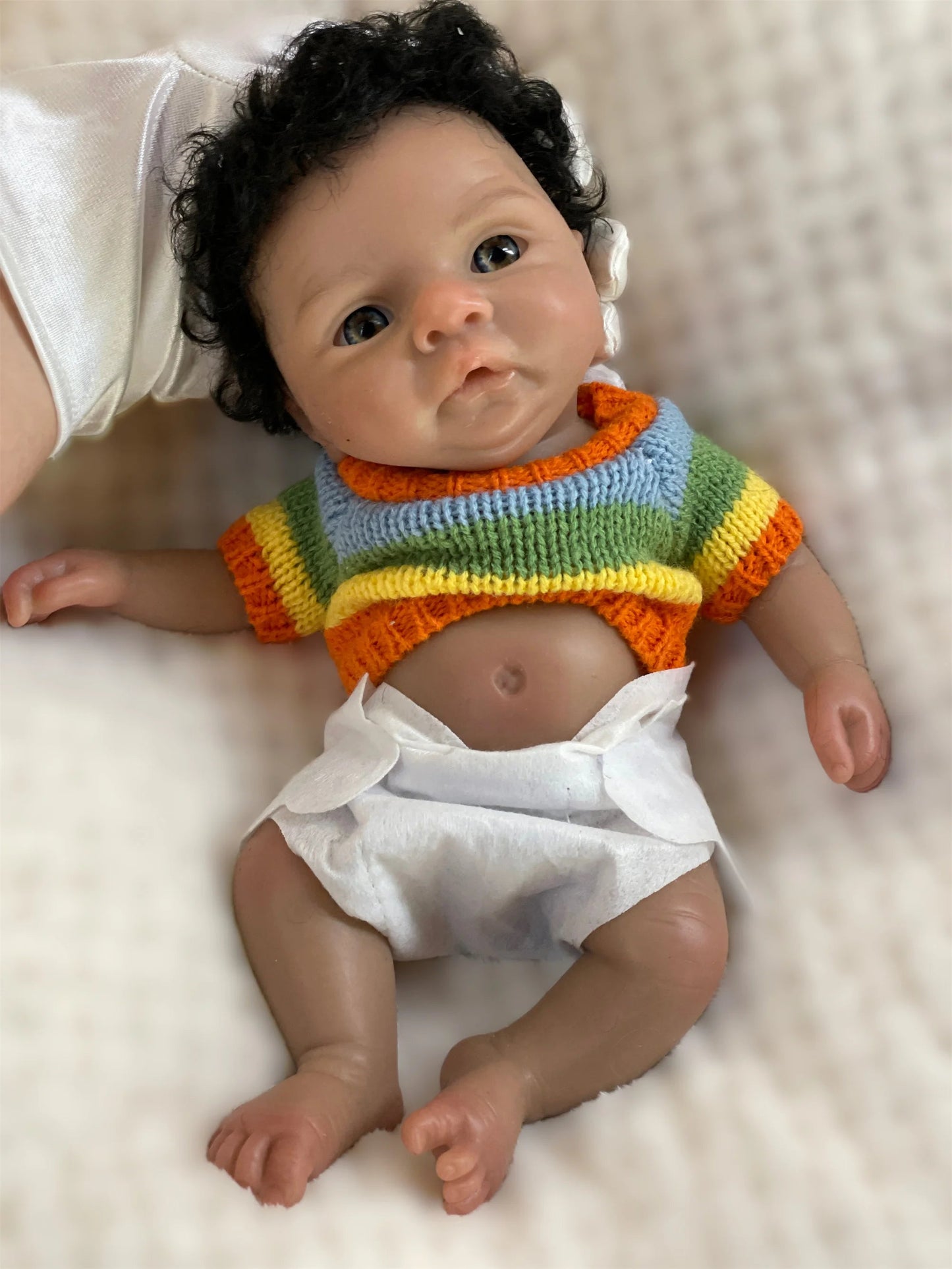 25CM Reborn Dolls Dark Skin Full Body Soft Solid Silicone Painted Realistic Newborn Dolls reborn de silicone real cuerpo lifelikesiliconereborns.com