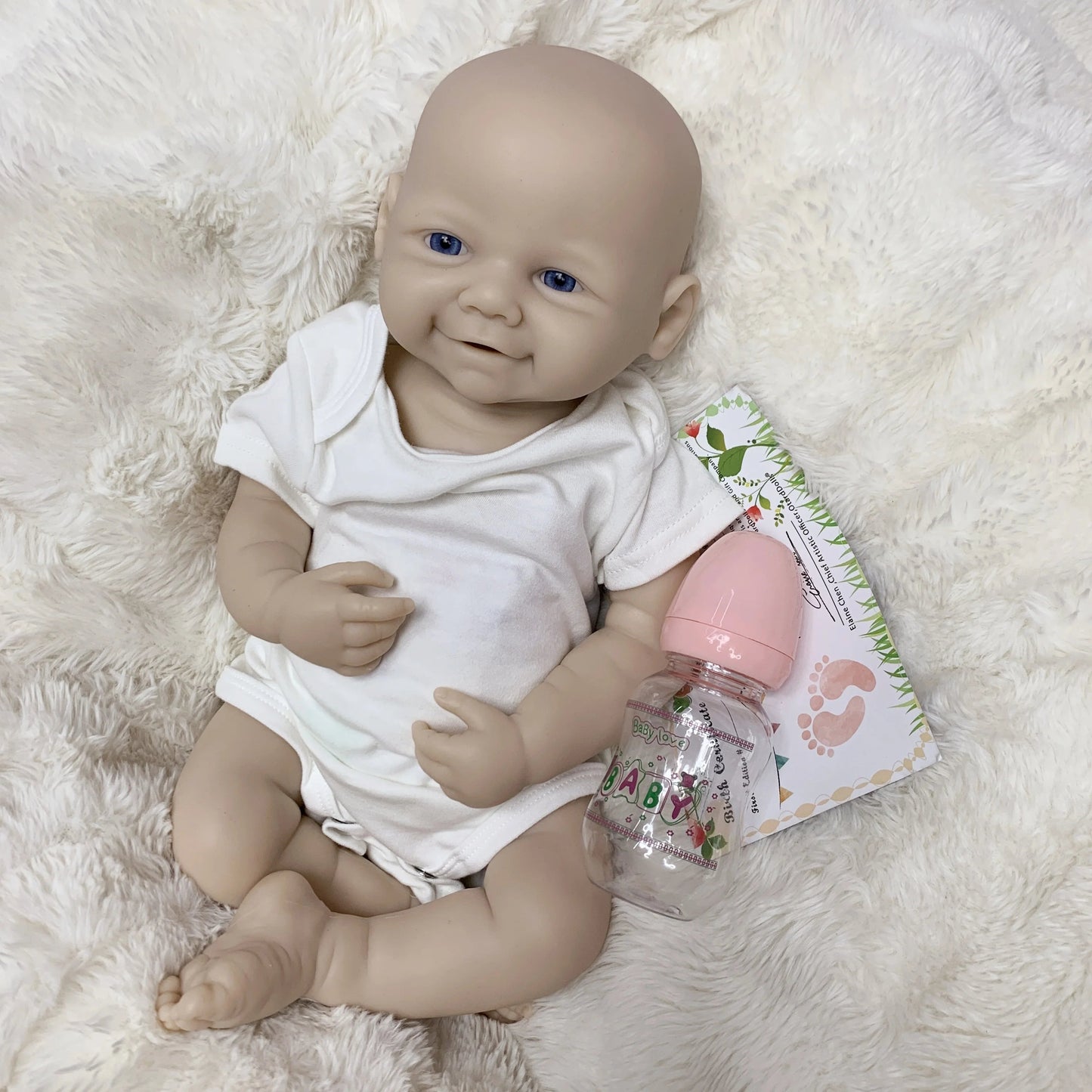 18Inch Can Open Mouth Vivienne Full Body Silicone Bebe Reborn Girl Painted Handmade reborn bébé silicone complet tout le corps lifelikesiliconereborns.com