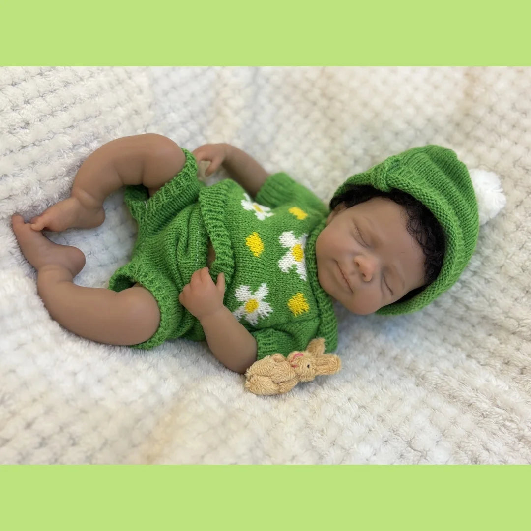 Can Open Mouth 26cm Dark Skin Pascale Full Body Silicone Bebe Reborn Girl With Rooted Hair Lifelike reales para niñas Doll lifelikesiliconereborns.com