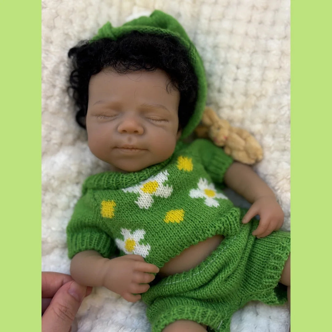 Can Open Mouth 26cm Dark Skin Pascale Full Body Silicone Bebe Reborn Girl With Rooted Hair Lifelike reales para niñas Doll lifelikesiliconereborns.com