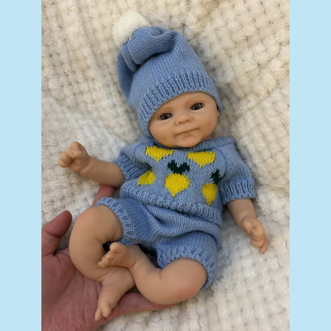 33cm Washable Coco Full Body Silicone Bebe Reborn Boy Doll With 3D Painted Skin Soft Touch Reborn Doll Lifelike Real Newborn lifelikesiliconereborns.com