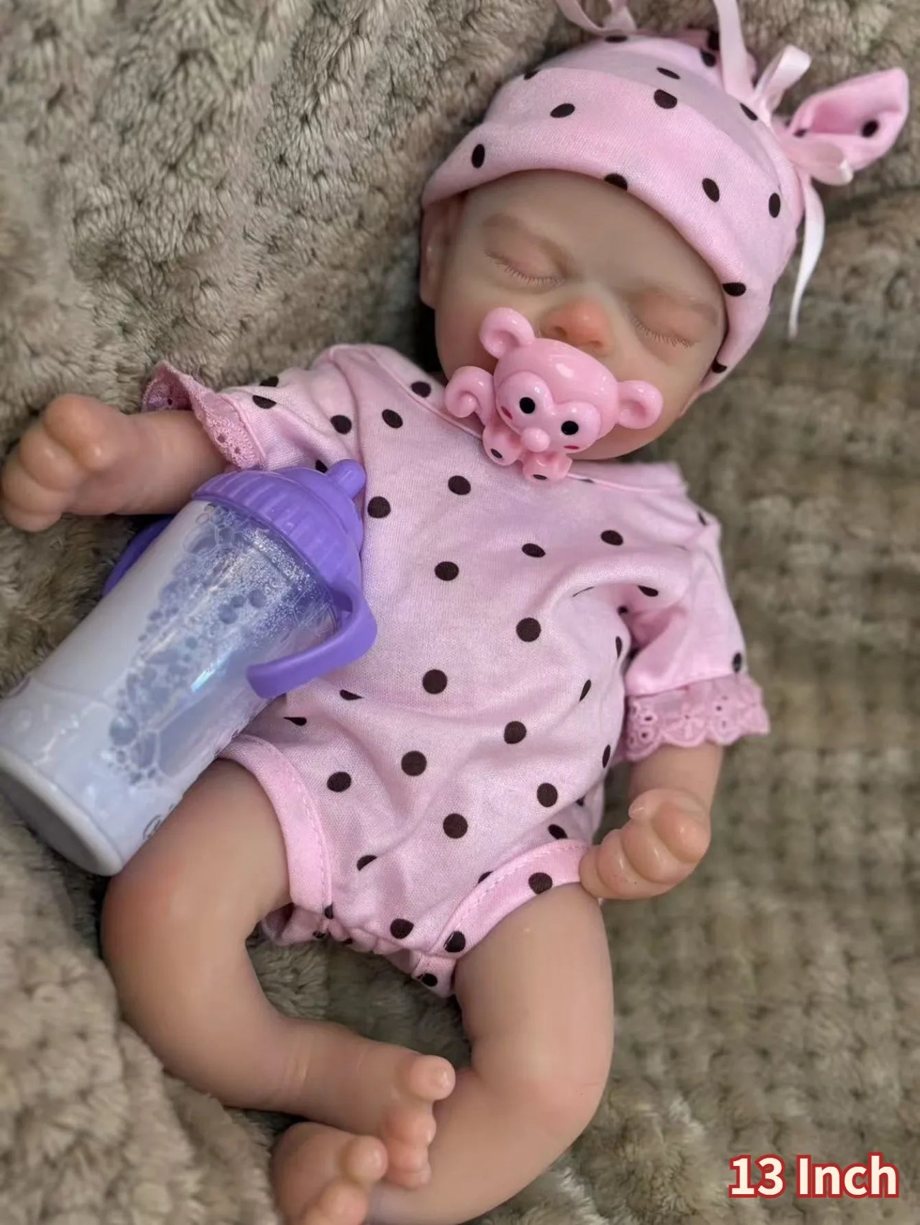 13 Inch Full Silicone Reborn Doll Girl Handmade Lifelike 3D Painted Skin Can Open Mouth Newborn Girl lifelikesiliconereborns.com