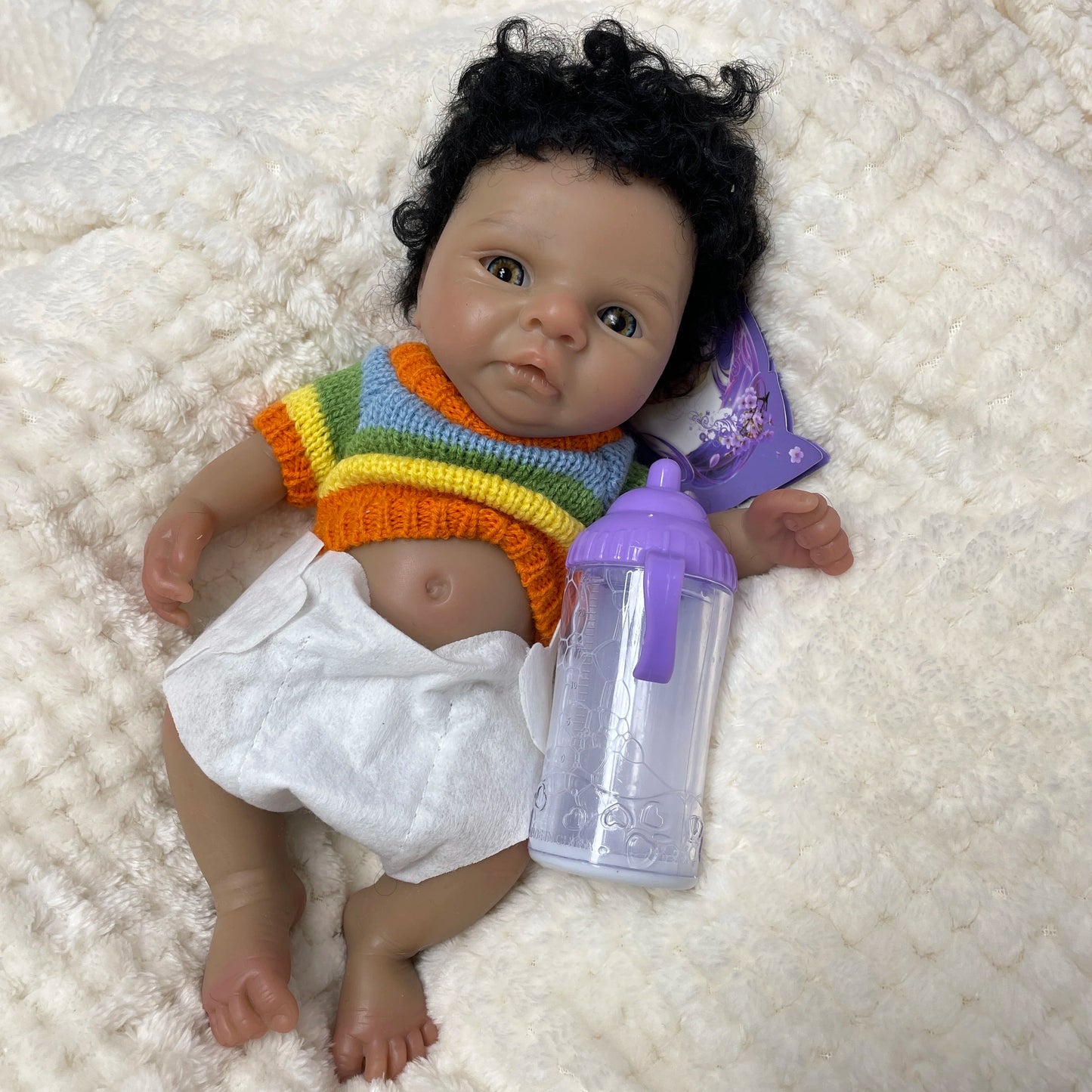 25CM Reborn Dolls Dark Skin Full Body Soft Solid Silicone Painted Realistic Newborn Dolls reborn de silicone real cuerpo lifelikesiliconereborns.com