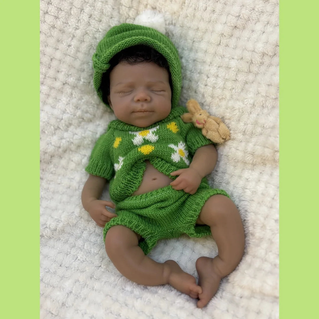 Can Open Mouth 26cm Dark Skin Pascale Full Body Silicone Bebe Reborn Girl With Rooted Hair Lifelike reales para niñas Doll lifelikesiliconereborns.com