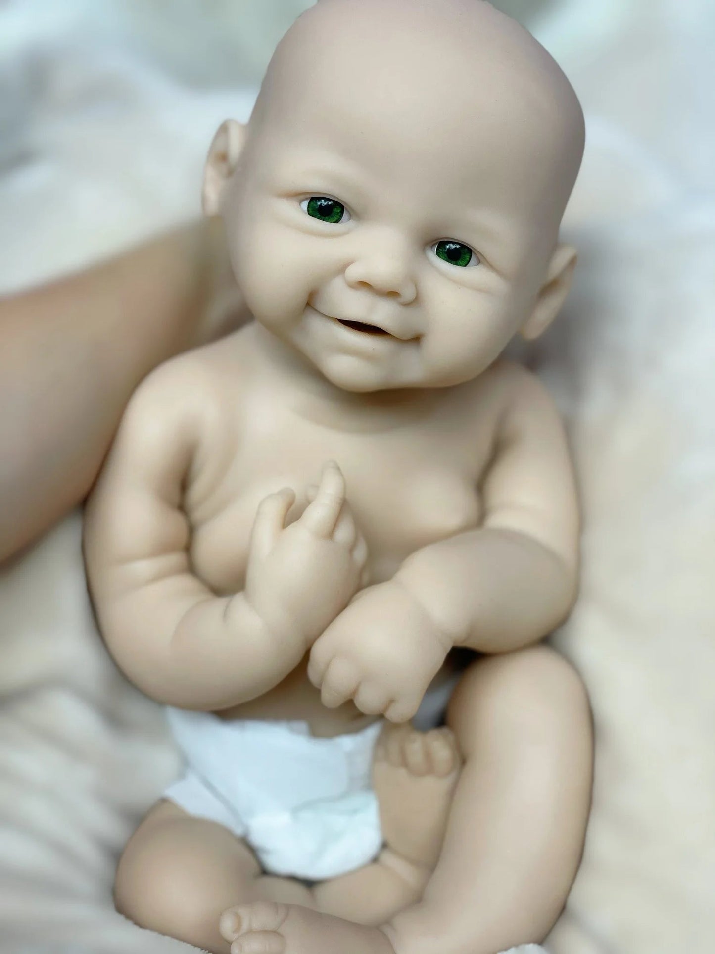 18Inch/2 Styles Unpained Vivienne Full Body Solid Silicone Bebe Reborn Girls Washable Reborn Dolls Handmade Lifelike Solid Doll lifelikesiliconereborns.com