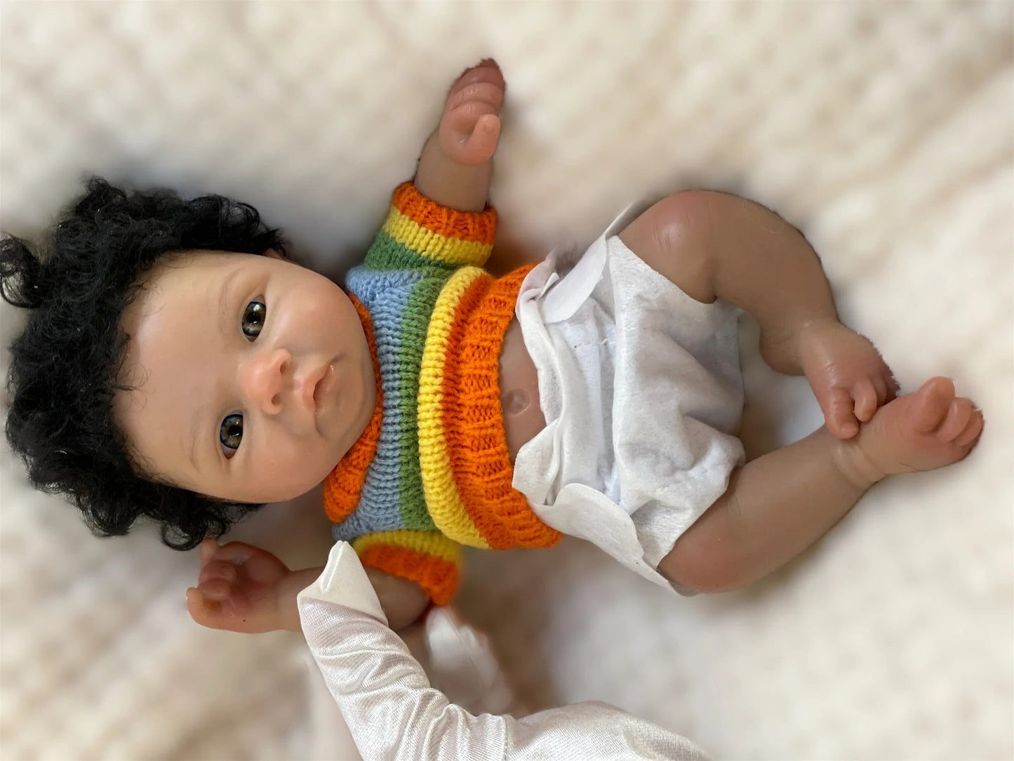 25CM Reborn Dolls Dark Skin Full Body Soft Solid Silicone Painted Realistic Newborn Dolls reborn de silicone real cuerpo lifelikesiliconereborns.com