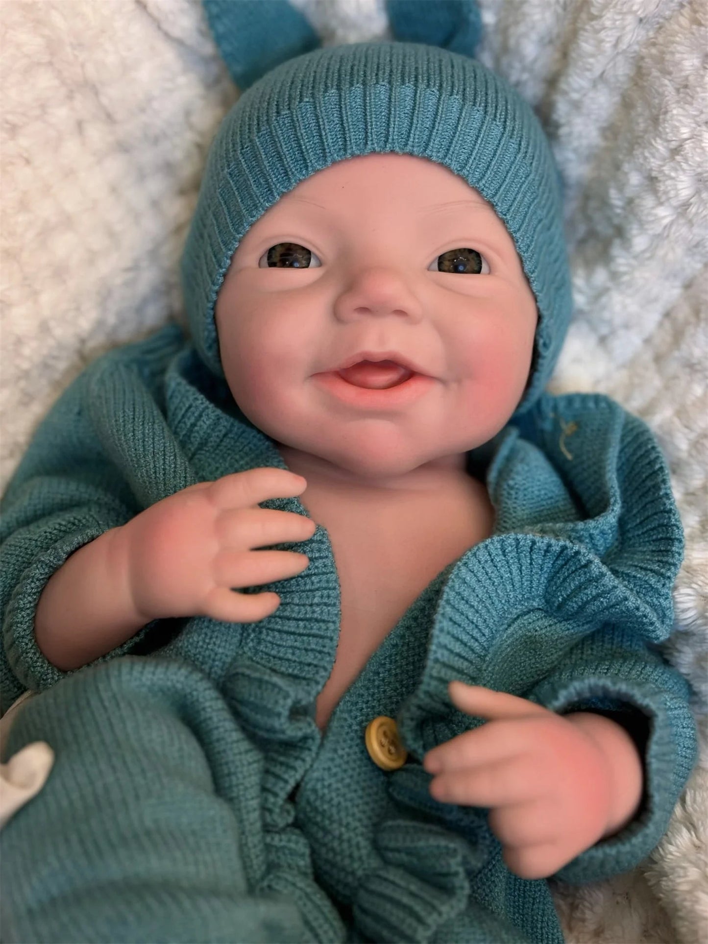 18Inch Open Eyes Full Body Silicone Reborn Girl Doll With 3D Painted Skin Handmade Can Open Mouth Newborn Baby Girl Doll lifelikesiliconereborns.com