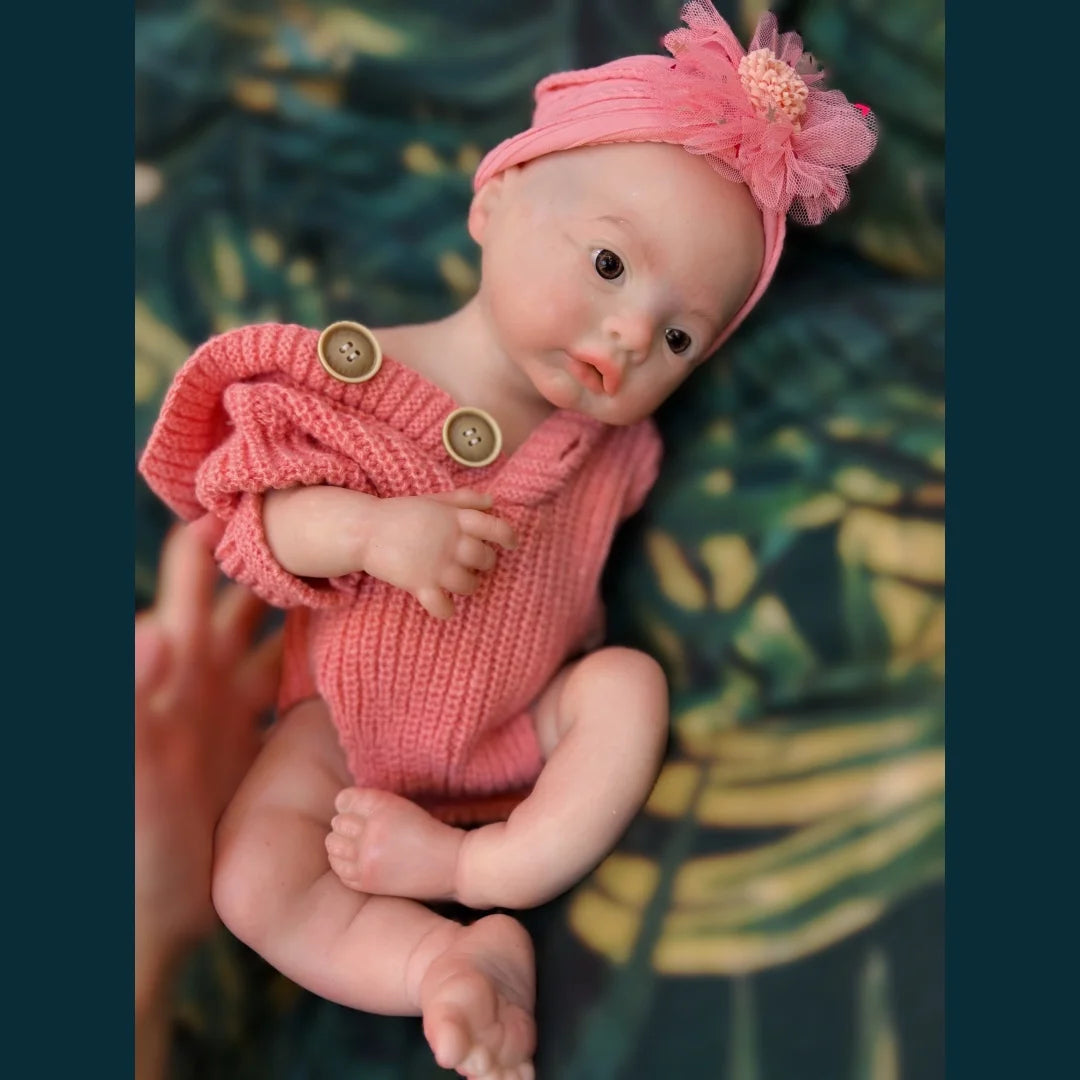45cm Meadow Can Open Mouth Solid bebe reborn de silicona Girl Doll With 3D Painted Skin Lifelike Real Reborn Baby Doll lifelikesiliconereborns.com