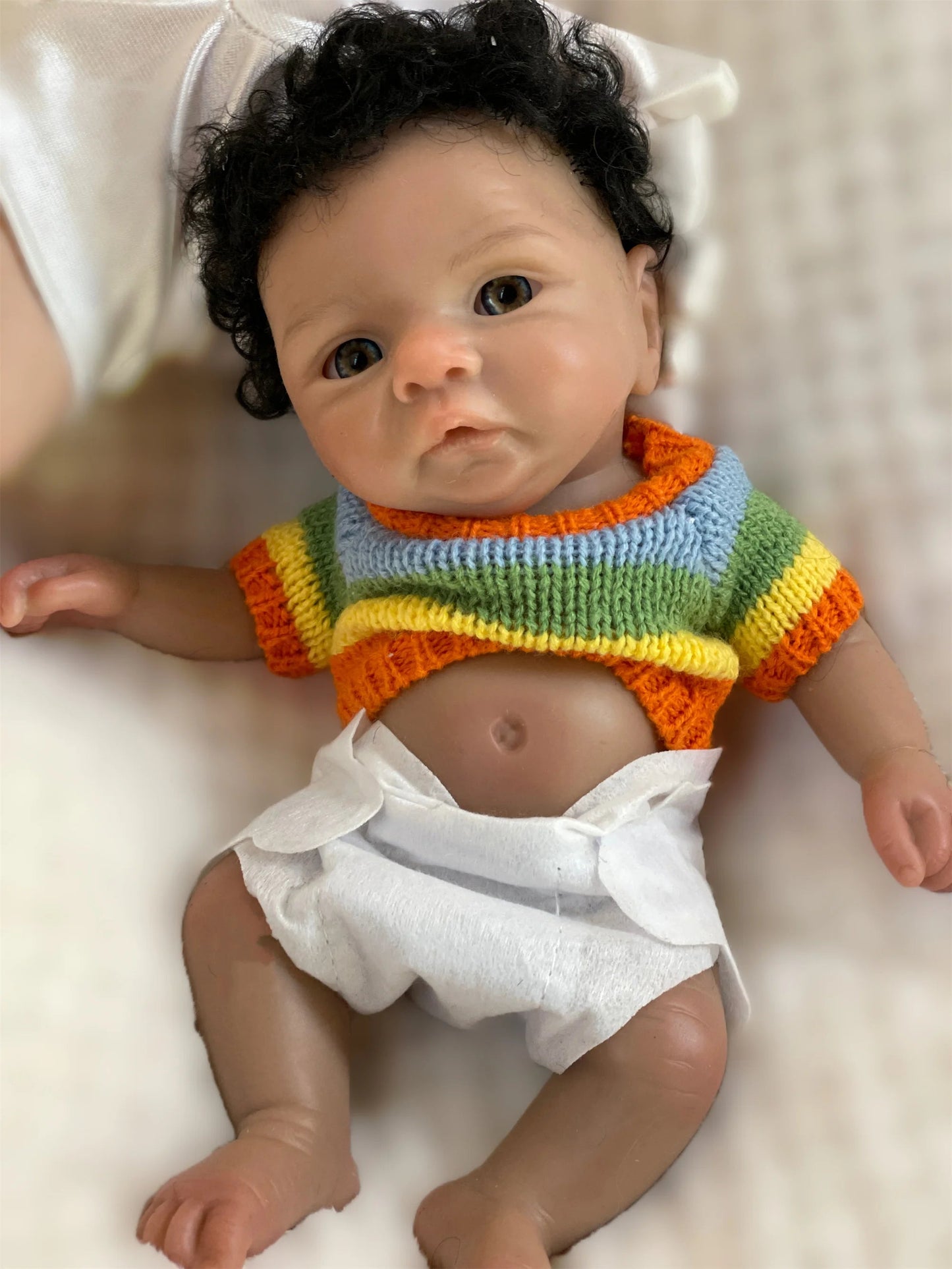 25CM Reborn Dolls Dark Skin Full Body Soft Solid Silicone Painted Realistic Newborn Dolls reborn de silicone real cuerpo lifelikesiliconereborns.com