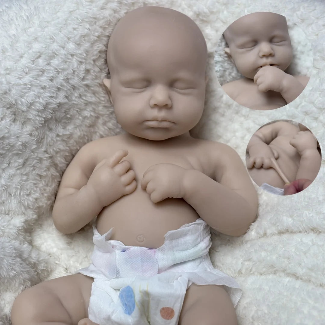 18Inch Can Open Mouth&Washable Full Body Silicone LouLou Reborn Girl Doll With 3D Painted Skin Handmade bebe reborn de silicona lifelikesiliconereborns.com