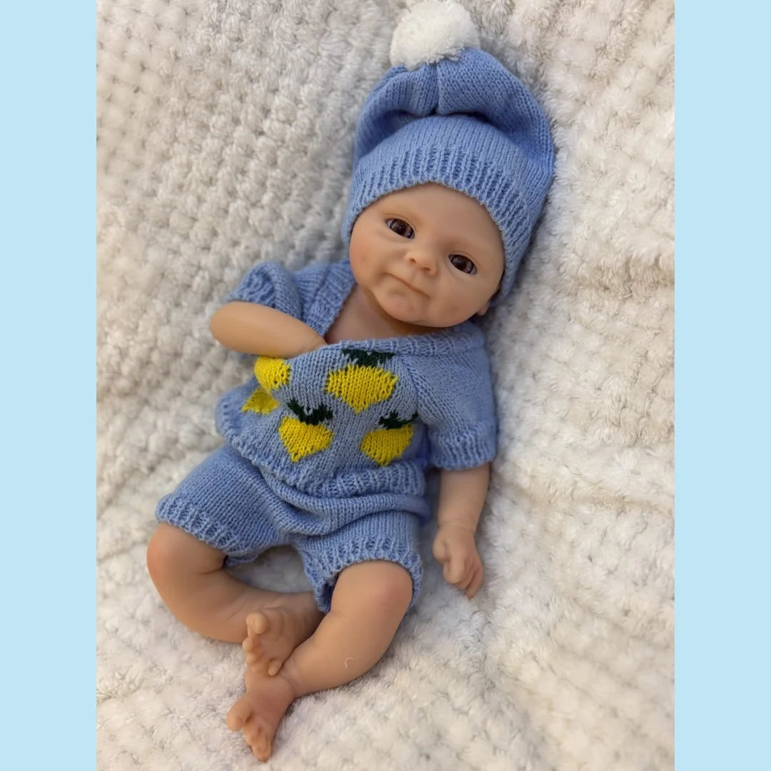 33cm Washable Coco Full Body Silicone Bebe Reborn Boy Doll With 3D Painted Skin Soft Touch Reborn Doll Lifelike Real Newborn lifelikesiliconereborns.com