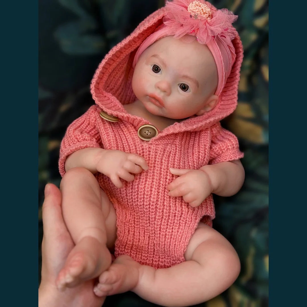 45cm Meadow Can Open Mouth Solid bebe reborn de silicona Girl Doll With 3D Painted Skin Lifelike Real Reborn Baby Doll lifelikesiliconereborns.com