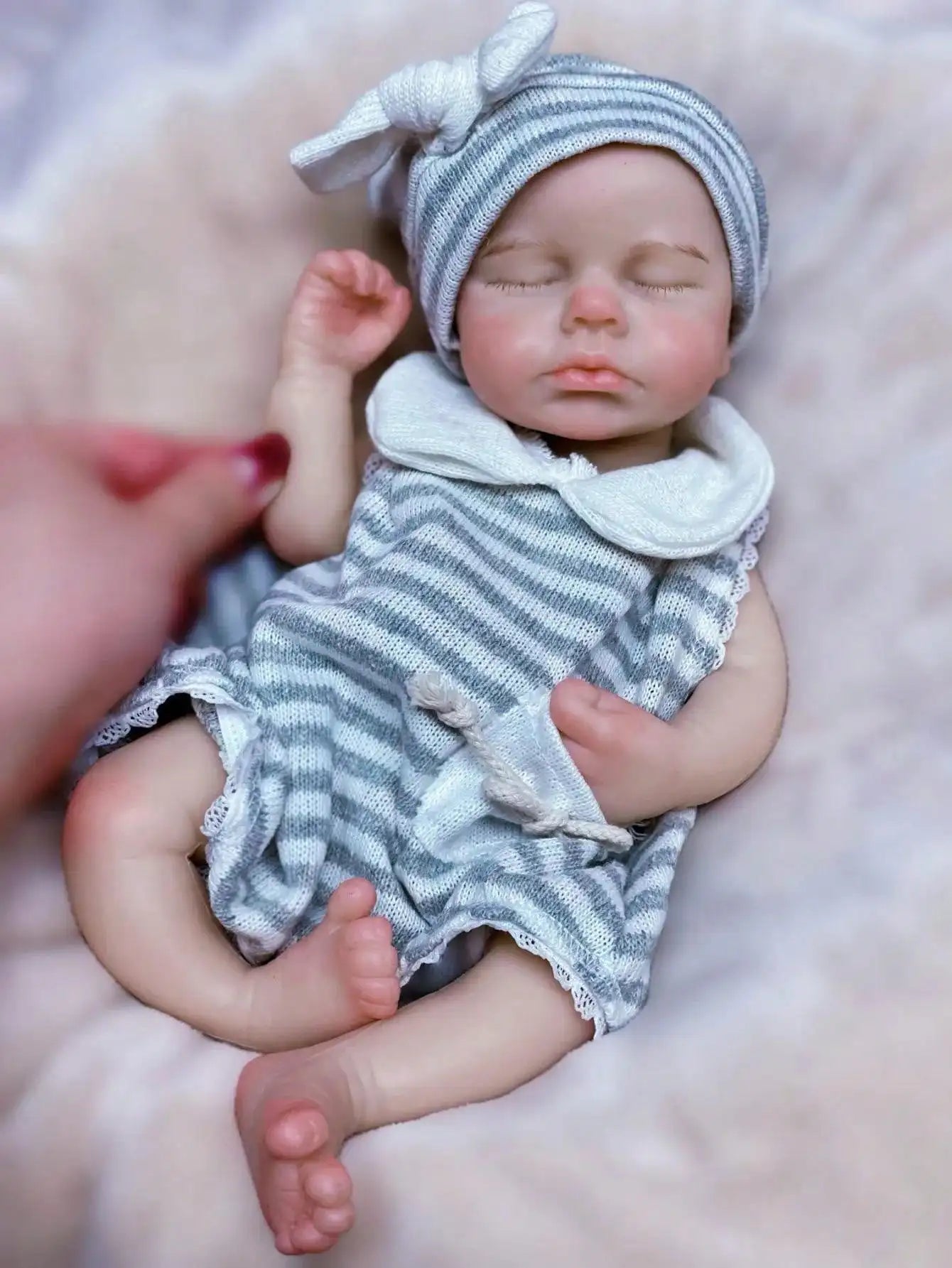 Saskia Full Body Soft Silicone 13-Inch Reborn Doll - Lovely Loulou, a Handmade Newborn Baby Doll with an Open Mouth Doll lifelikesiliconereborns.com