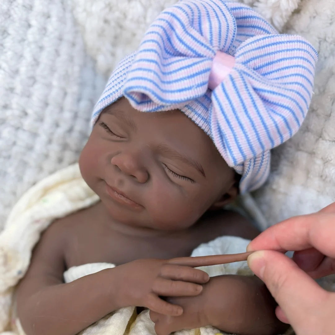 18Inch Dark Skin Can Open Mouth Pascale Solid bebe reborn de silicona Girl Doll 3D Paint Lifelike Real Newborn Baby Doll lifelikesiliconereborns.com