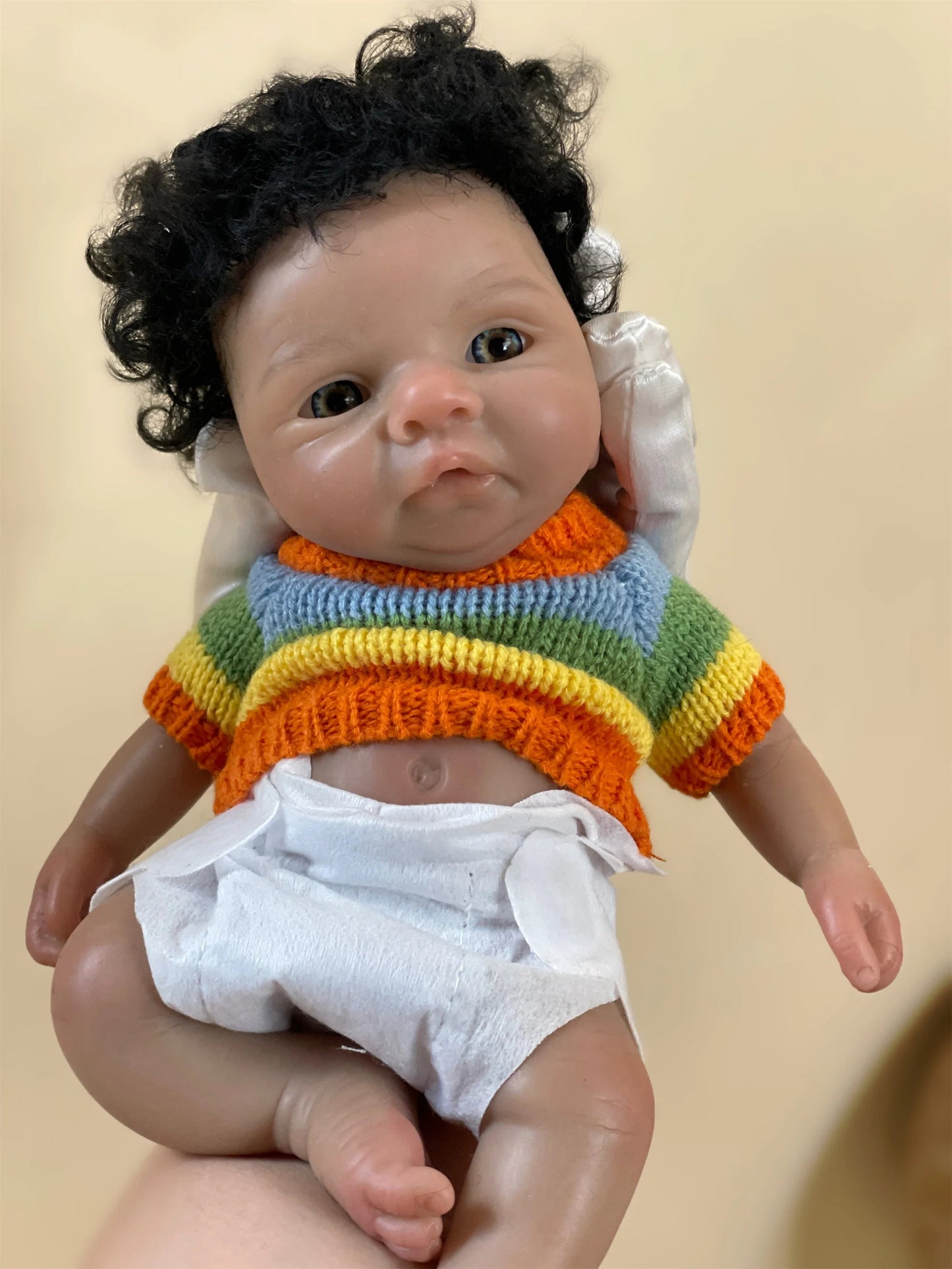 25CM Reborn Dolls Dark Skin Full Body Soft Solid Silicone Painted Realistic Newborn Dolls reborn de silicone real cuerpo lifelikesiliconereborns.com