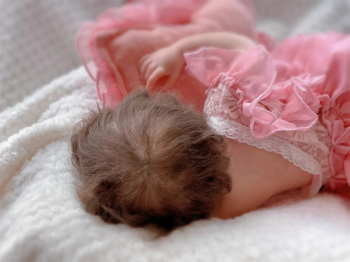 18Inch Washable Maria Solid Silicone Bebe Reborn Girl With Rooted Hair 3D Paint Skin Soft Touch Lifelike Real Newborn Baby Doll lifelikesiliconereborns.com