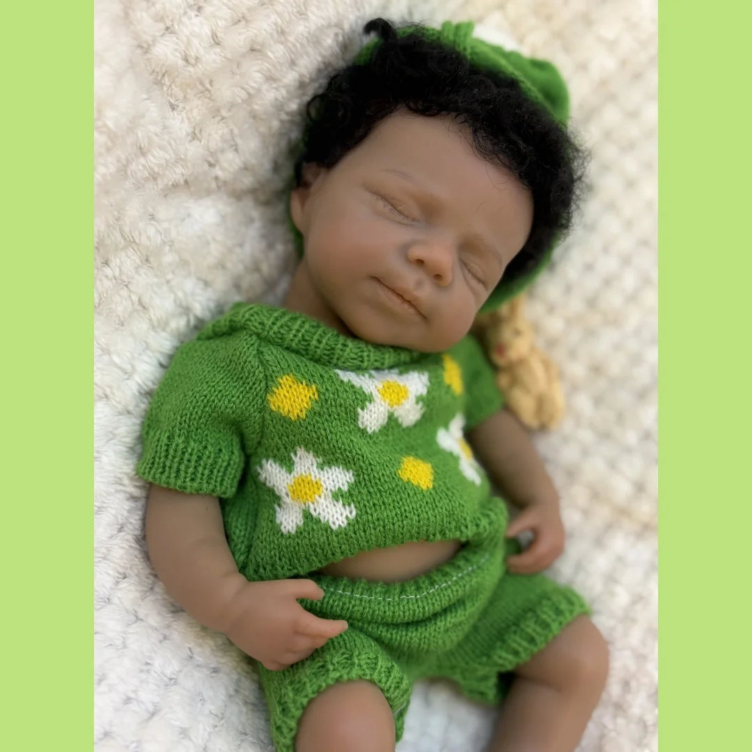 Can Open Mouth 26cm Dark Skin Pascale Full Body Silicone Bebe Reborn Girl With Rooted Hair Lifelike reales para niñas Doll lifelikesiliconereborns.com