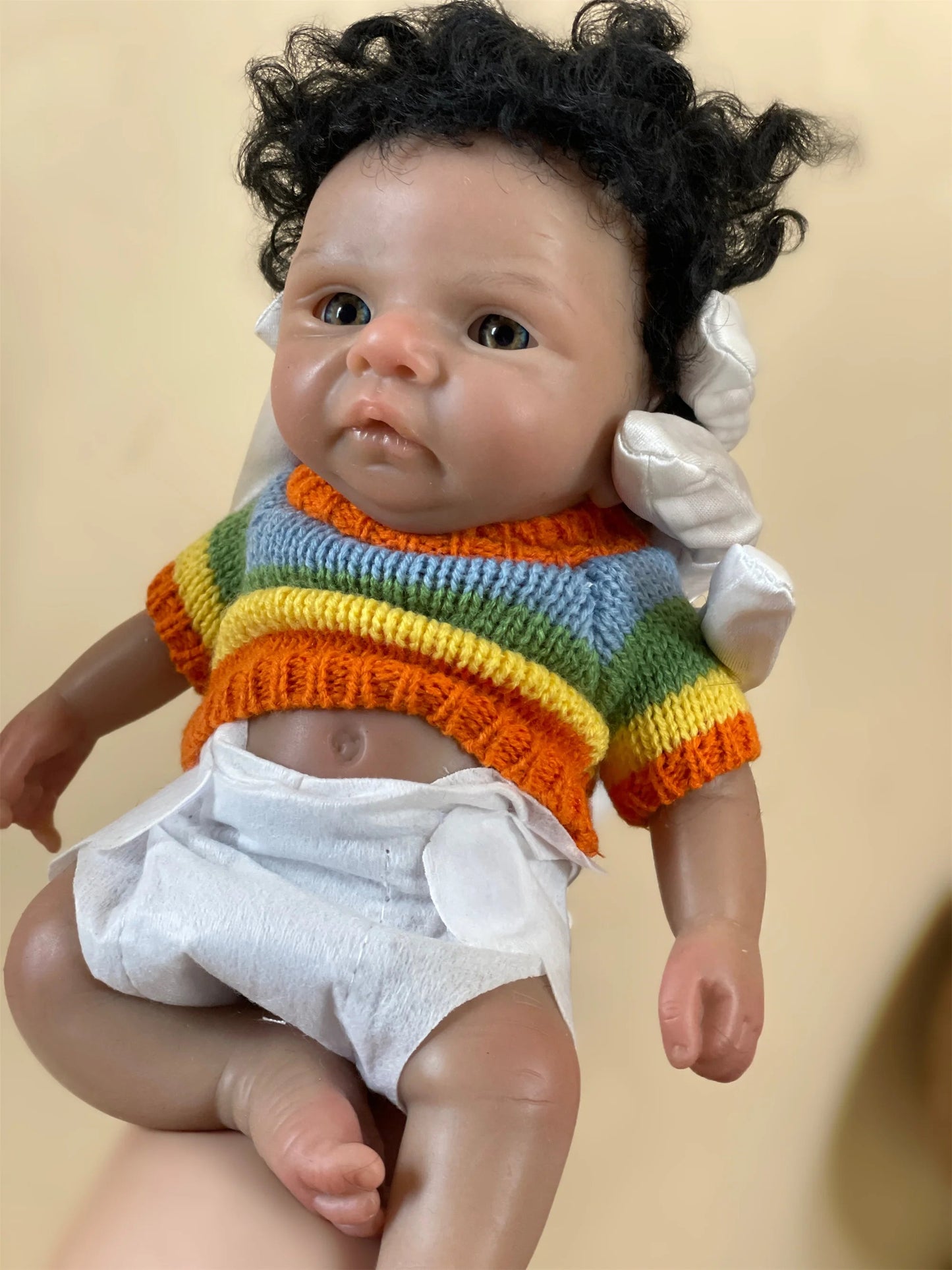 25CM Reborn Dolls Dark Skin Full Body Soft Solid Silicone Painted Realistic Newborn Dolls reborn de silicone real cuerpo lifelikesiliconereborns.com
