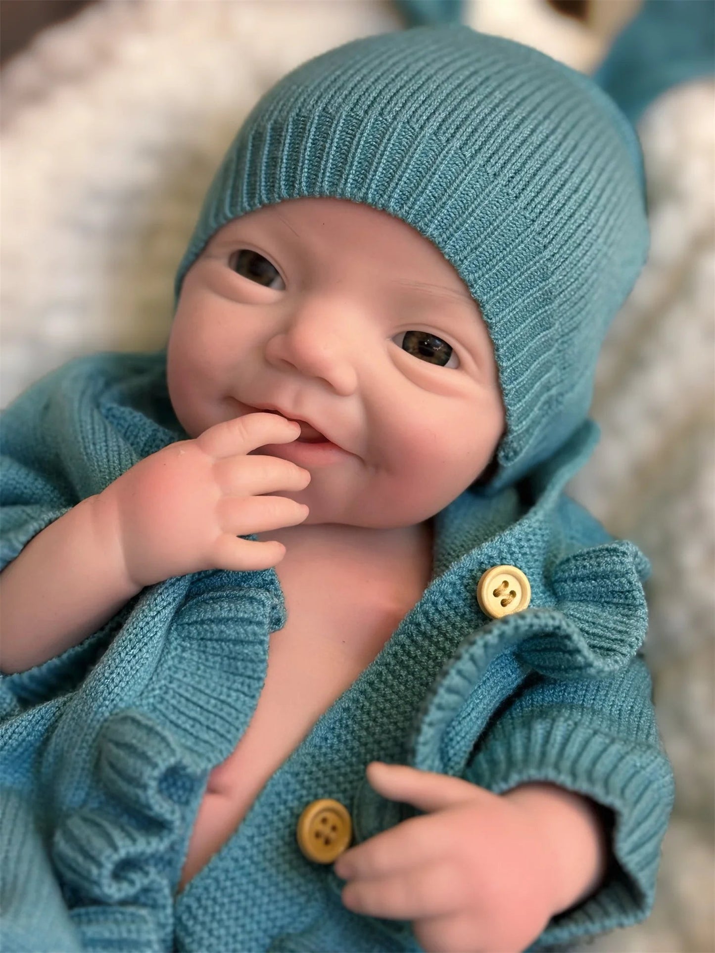 18Inch Open Eyes Full Body Silicone Reborn Girl Doll With 3D Painted Skin Handmade Can Open Mouth Newborn Baby Girl Doll lifelikesiliconereborns.com