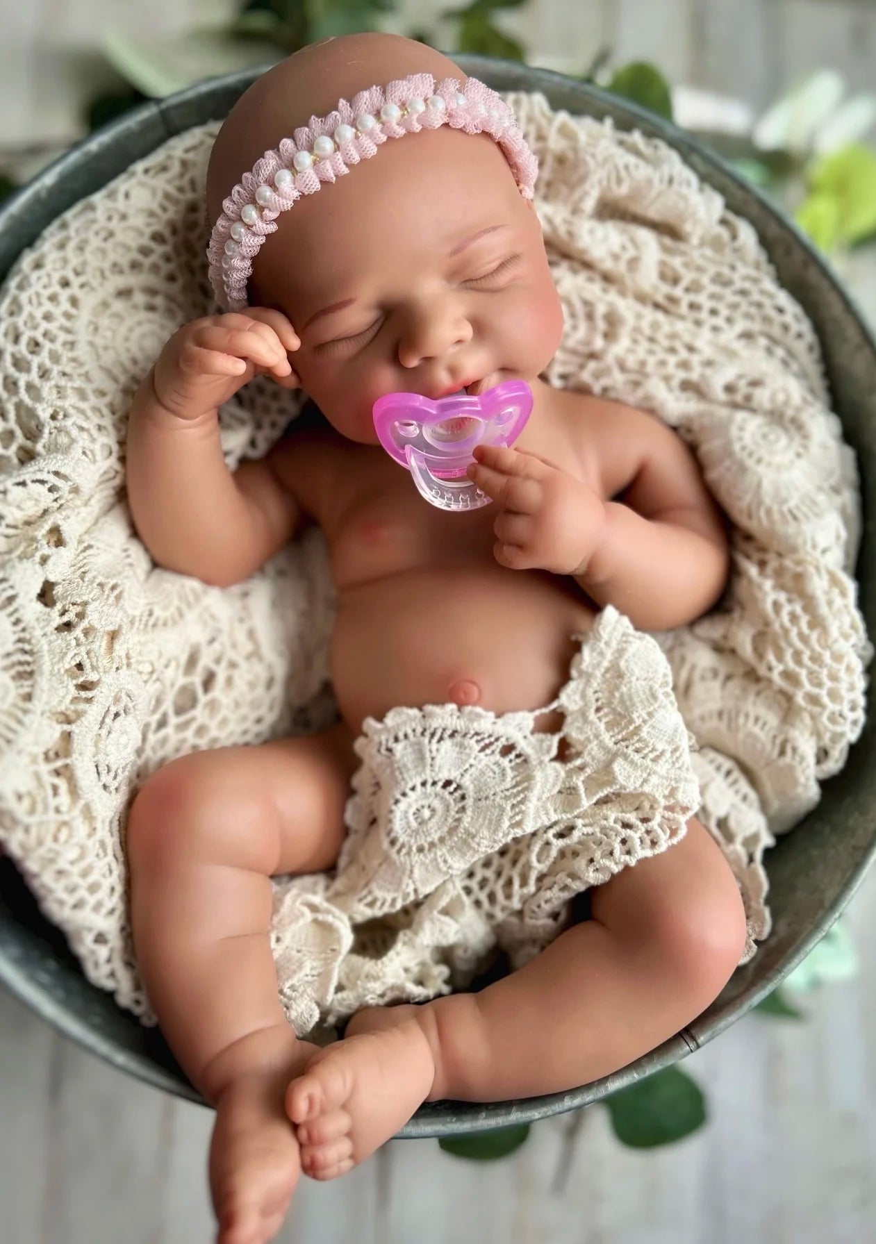18Inch Can Open Mouth Dark Skin Pascale bebe reborn de silicona Doll With Painted Skin Soft Touch Feeling Rooted Eyelashes Doll lifelikesiliconereborns.com