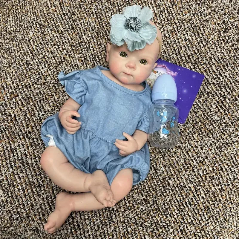 18Inch Can Open Mouth Solid Silicone BeBe Reborn Girl With Painted Skin Corpo De Silicone Doll Soft Touch Lifelike Reborn Doll lifelikesiliconereborns.com