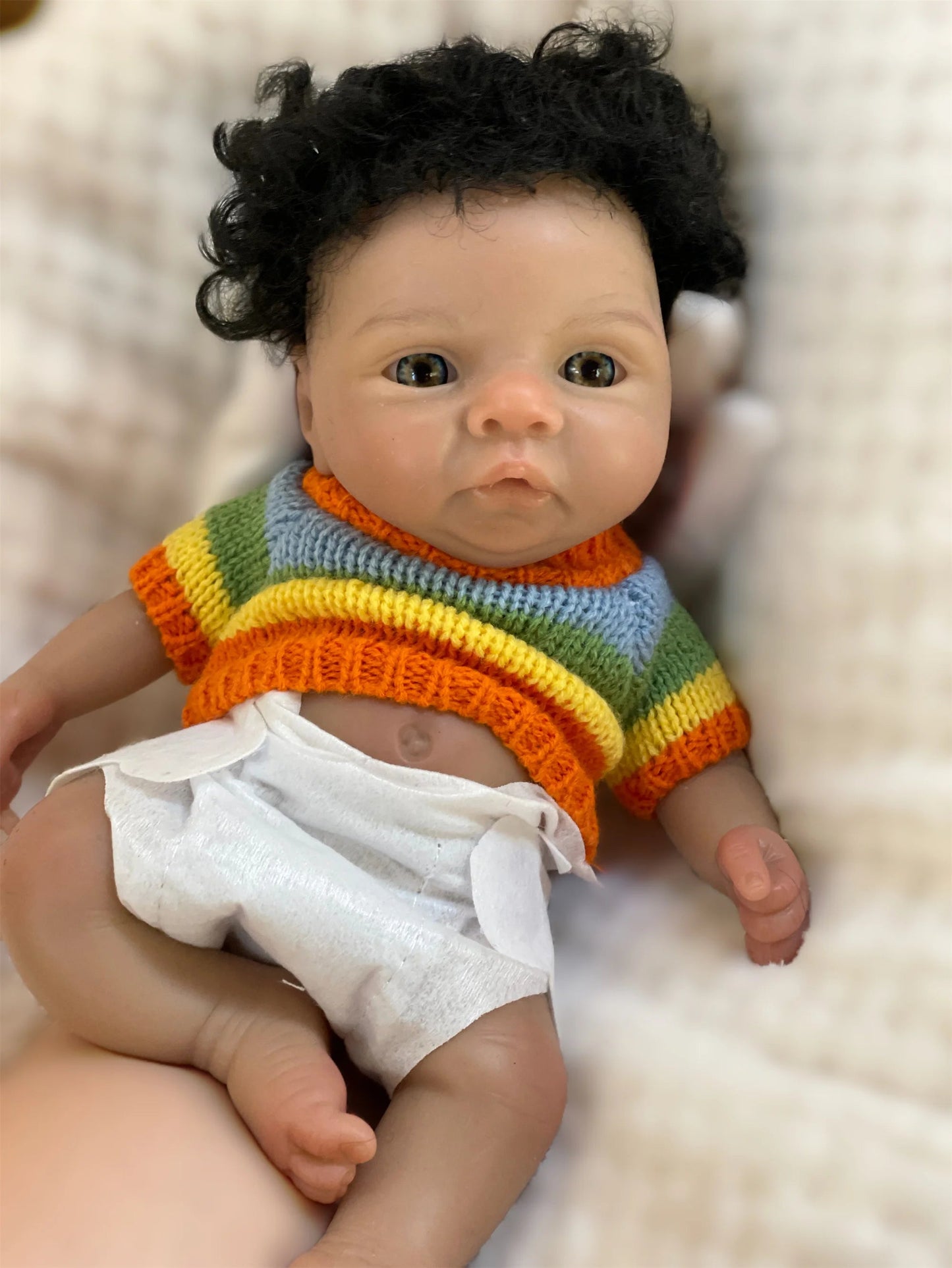25CM Reborn Dolls Dark Skin Full Body Soft Solid Silicone Painted Realistic Newborn Dolls reborn de silicone real cuerpo lifelikesiliconereborns.com
