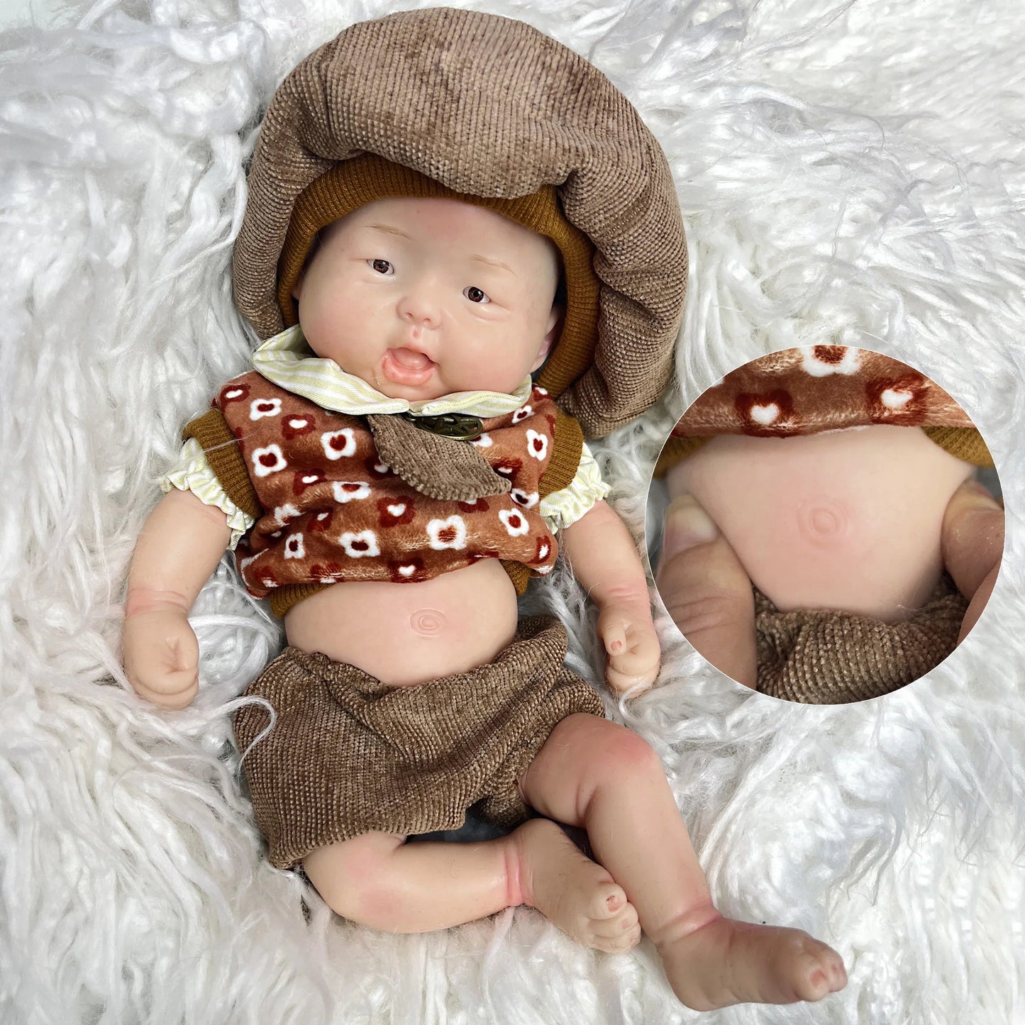 26cm Lifelike Silicone Bebe Reborn Boy Soft Newborn Doll bebes reborn de silicone real bebé reborn de silicona cuerpo entero lifelikesiliconereborns.com