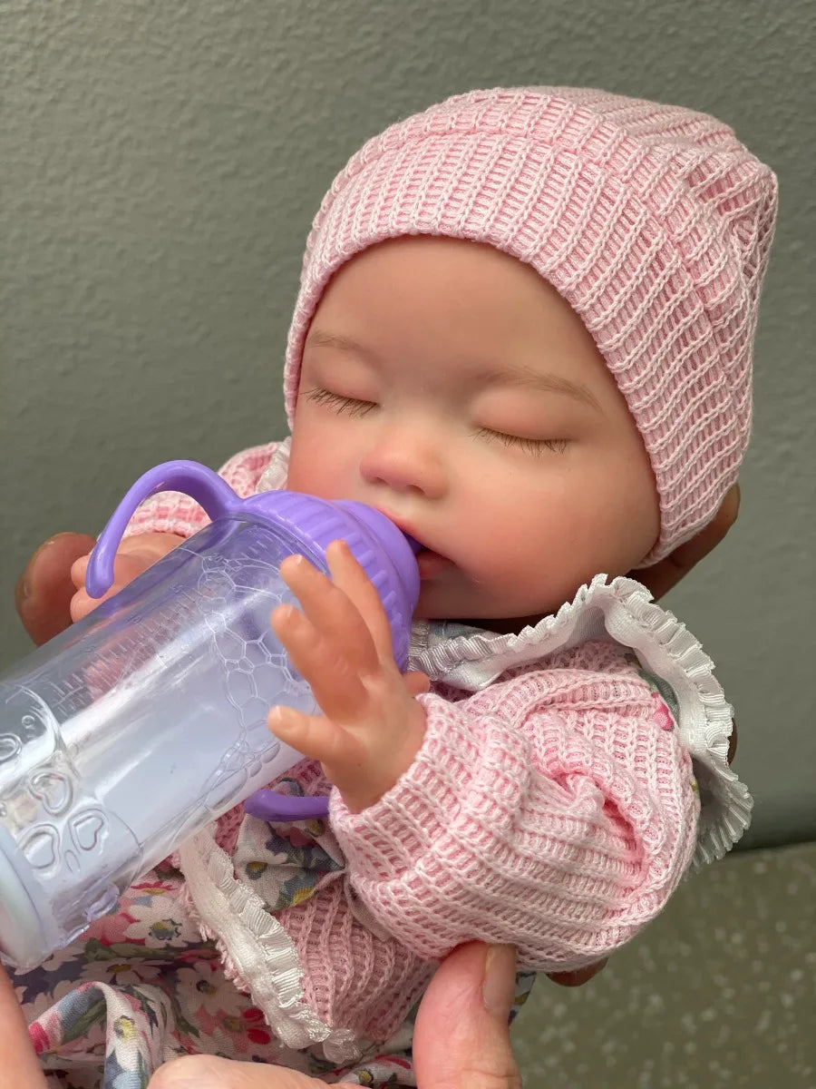 13.7 Inch 35 cm Full Body Soft Silicone Newborn Baby Girl Can Drink And Pee Out Reborn Girl lifelikesiliconereborns.com