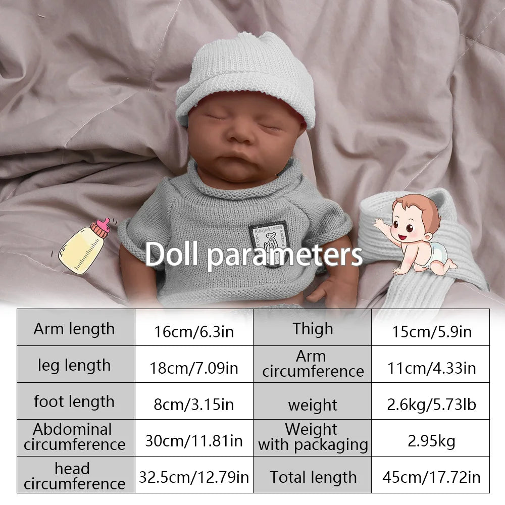 17.72 inch full body soft silicone boy reincarnation doll washable, with realistic baby touch design toy | Gift 🎁| collect lifelikesiliconereborns.com