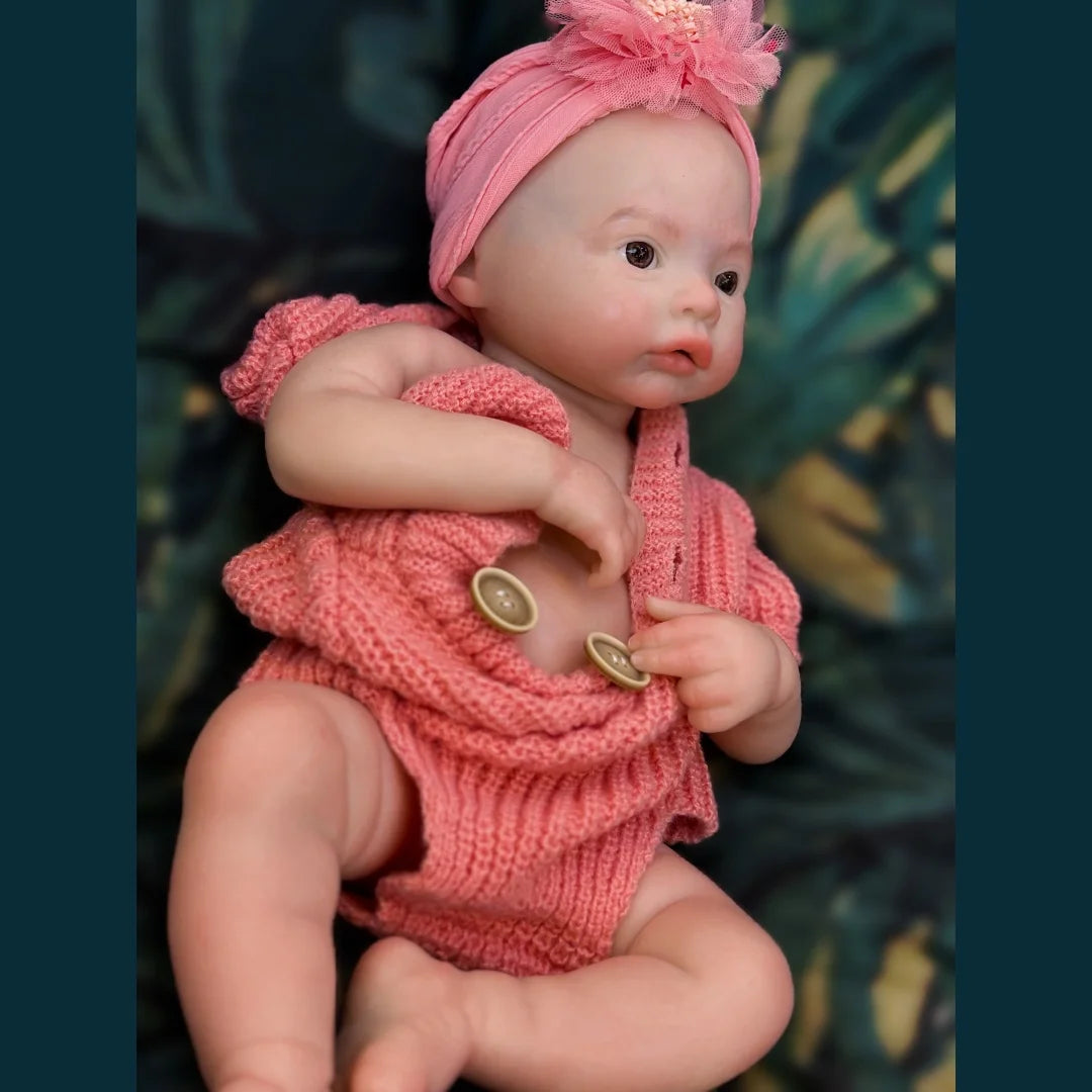 45cm Meadow Can Open Mouth Solid bebe reborn de silicona Girl Doll With 3D Painted Skin Lifelike Real Reborn Baby Doll lifelikesiliconereborns.com