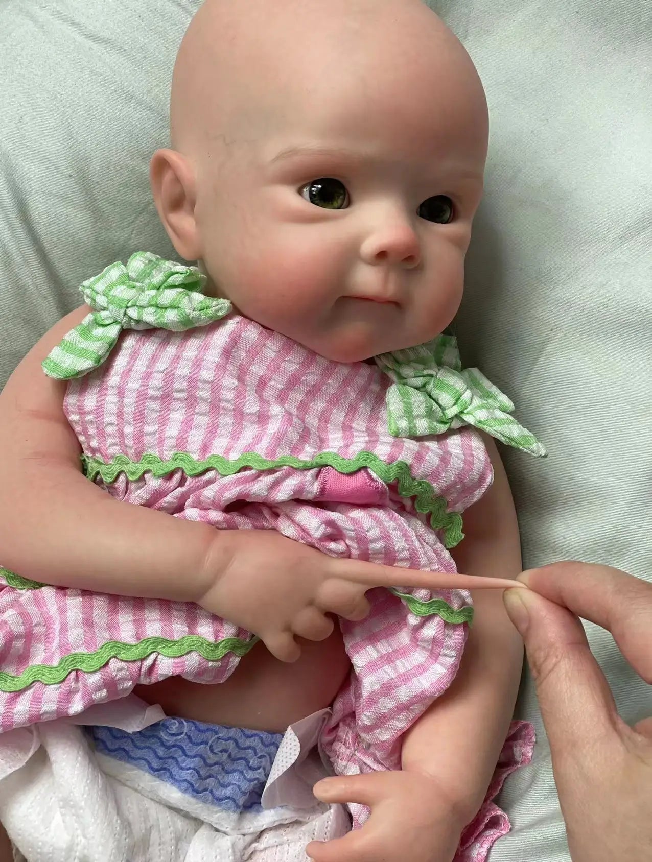 18Inch Can Open Mouth Solid Silicone BeBe Reborn Girl With Painted Skin Corpo De Silicone Doll Soft Touch Lifelike Reborn Doll lifelikesiliconereborns.com