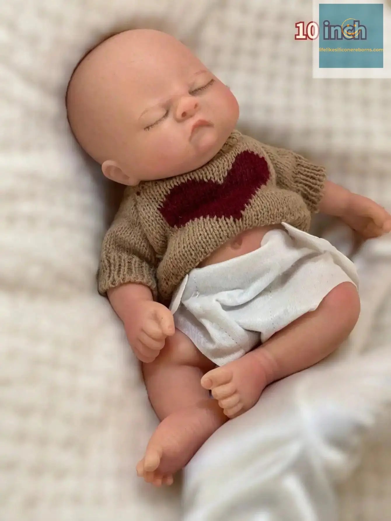 Saskia 10 Inch Silicone Reborn Baby Boy | Palm-Sized Bald Sleeping with Closed Eyes | Lifelike Touch Silicone Doll lifelikesiliconereborns.com