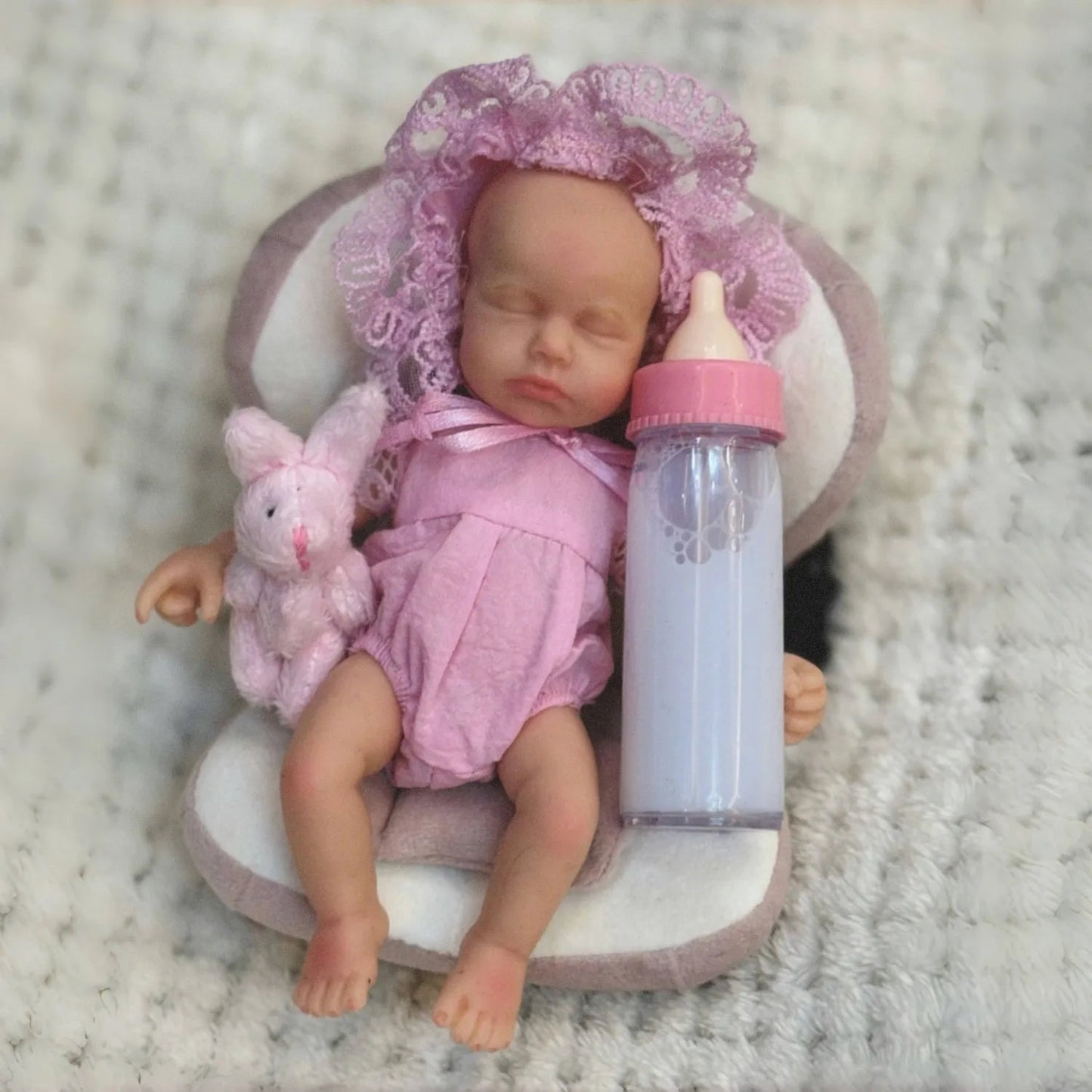 Anjo Doll 6 Inch Mini Palm Girl Loulou Soft Solid Silicone Reborn Doll Sleep Bebe Reborn Doll Pеборн Bebê Reborn Kукла Pеборн lifelikesiliconereborns.com