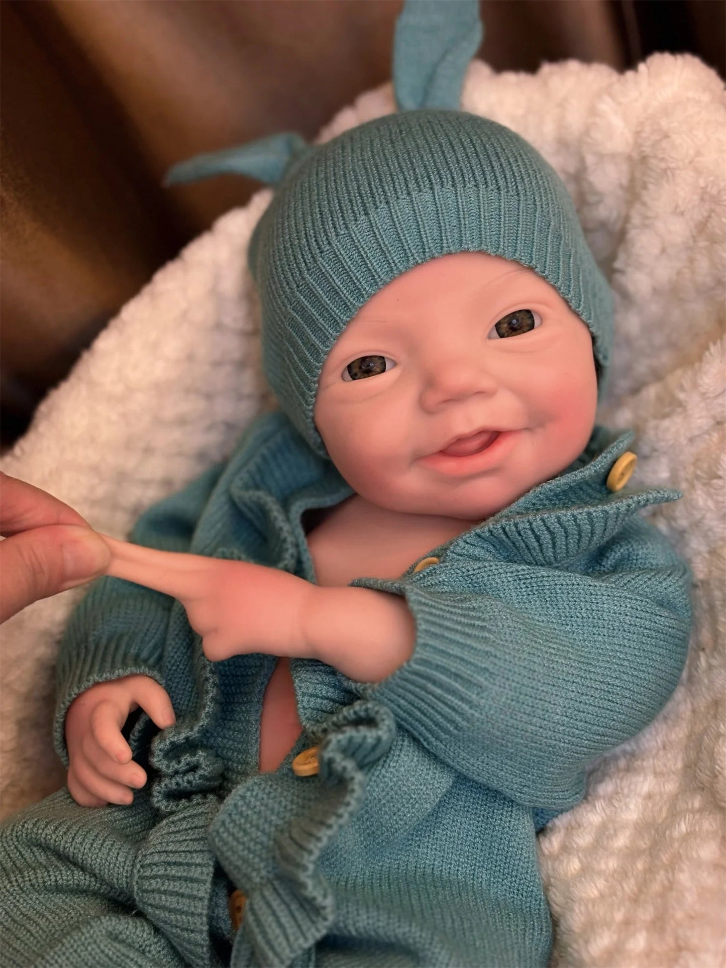 18Inch Open Eyes Full Body Silicone Reborn Girl Doll With 3D Painted Skin Handmade Can Open Mouth Newborn Baby Girl Doll lifelikesiliconereborns.com