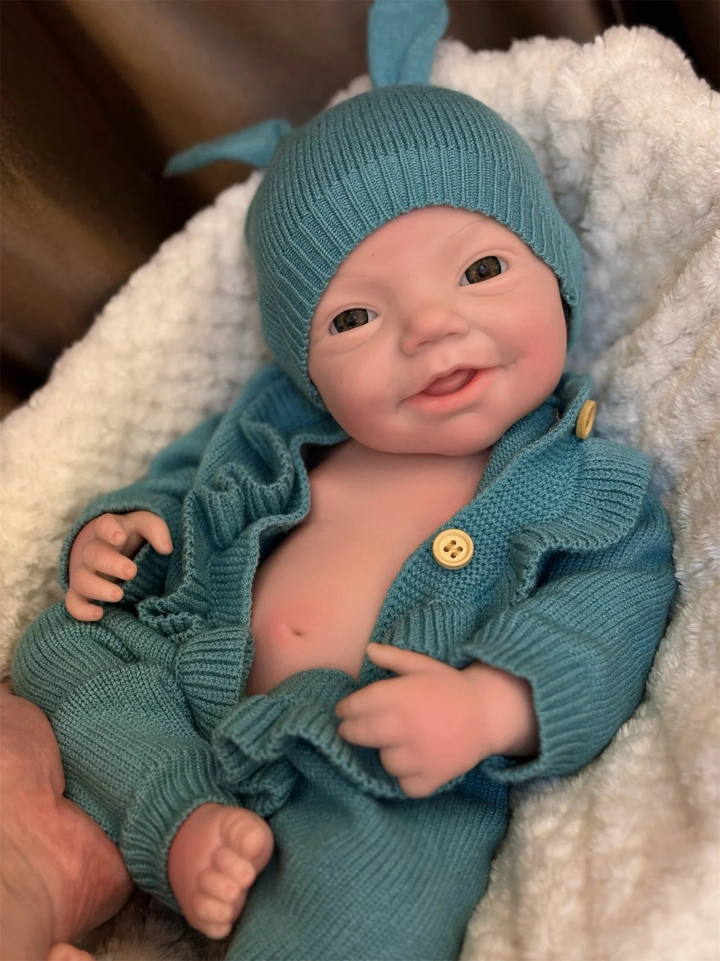 18Inch Open Eyes Full Body Silicone Reborn Girl Doll With 3D Painted Skin Handmade Can Open Mouth Newborn Baby Girl Doll lifelikesiliconereborns.com