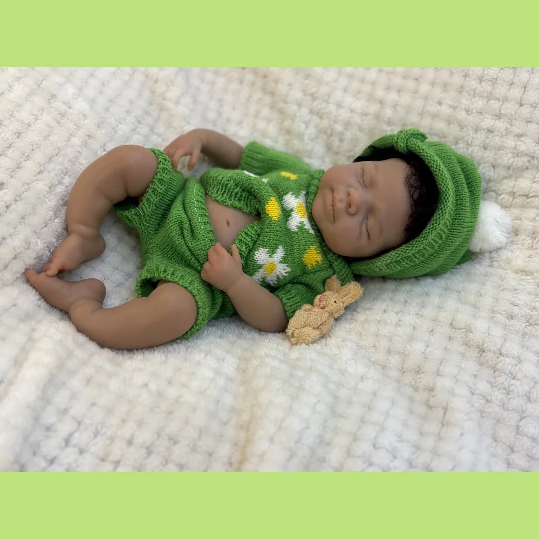 Can Open Mouth 26cm Dark Skin Pascale Full Body Silicone Bebe Reborn Girl With Rooted Hair Lifelike reales para niñas Doll lifelikesiliconereborns.com