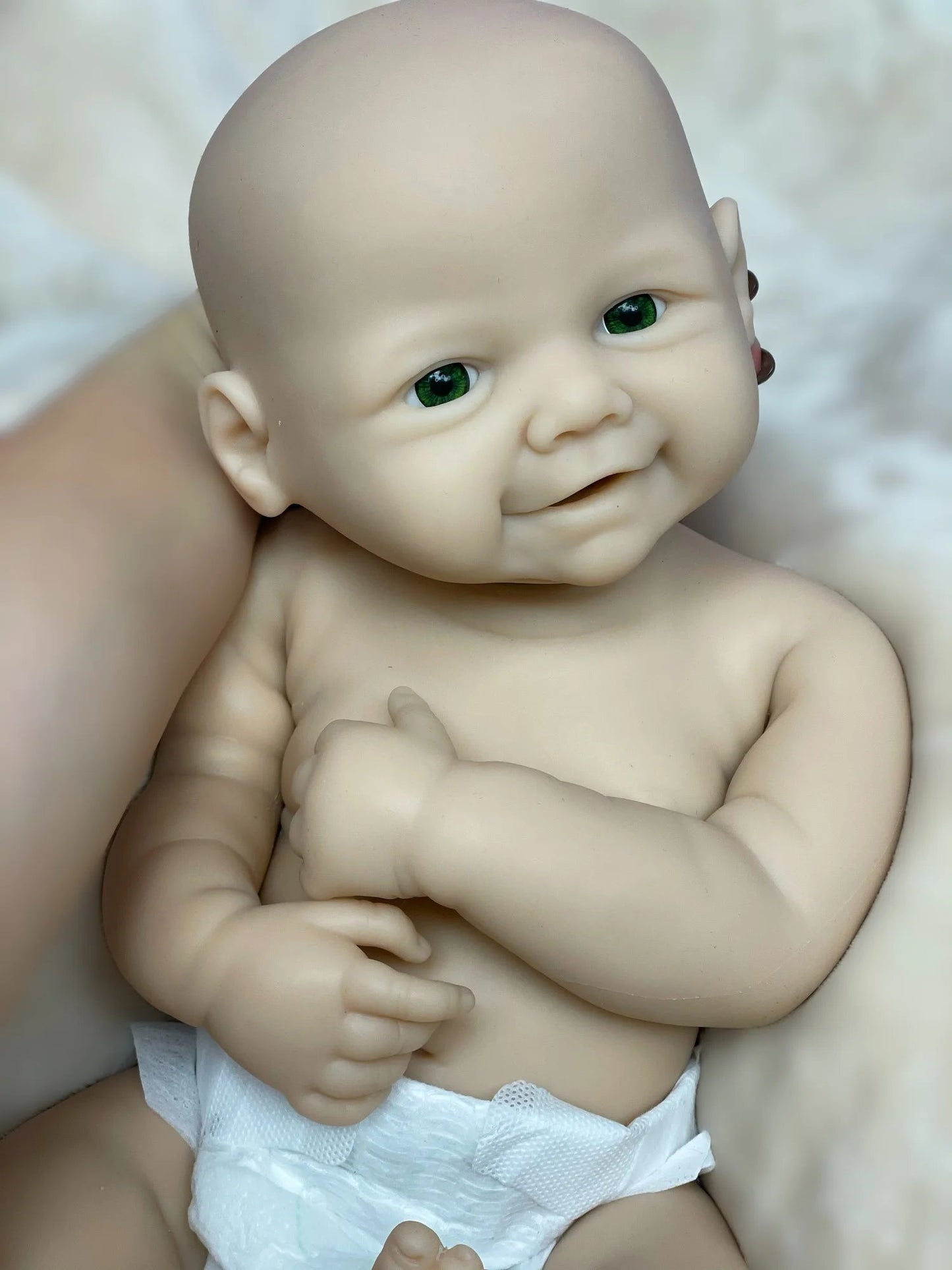 18Inch/2 Styles Unpained Vivienne Full Body Solid Silicone Bebe Reborn Girls Washable Reborn Dolls Handmade Lifelike Solid Doll lifelikesiliconereborns.com