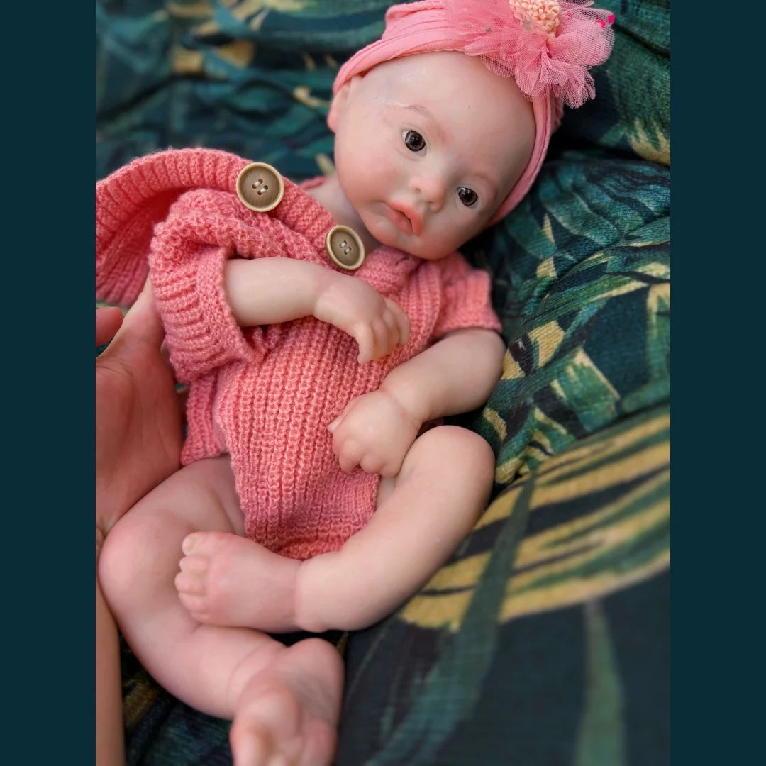 45cm Meadow Can Open Mouth Solid bebe reborn de silicona Girl Doll With 3D Painted Skin Lifelike Real Reborn Baby Doll lifelikesiliconereborns.com