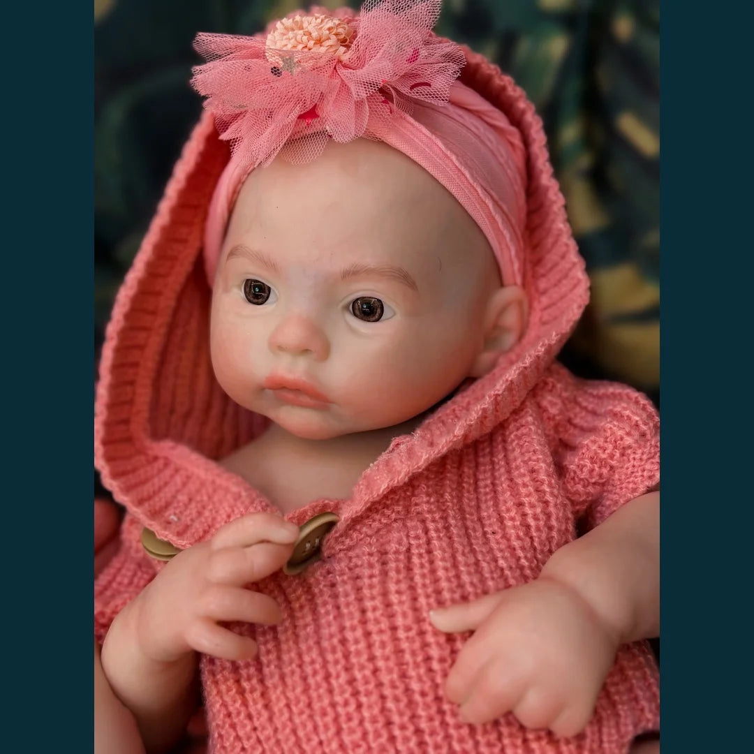 45cm Meadow Can Open Mouth Solid bebe reborn de silicona Girl Doll With 3D Painted Skin Lifelike Real Reborn Baby Doll lifelikesiliconereborns.com