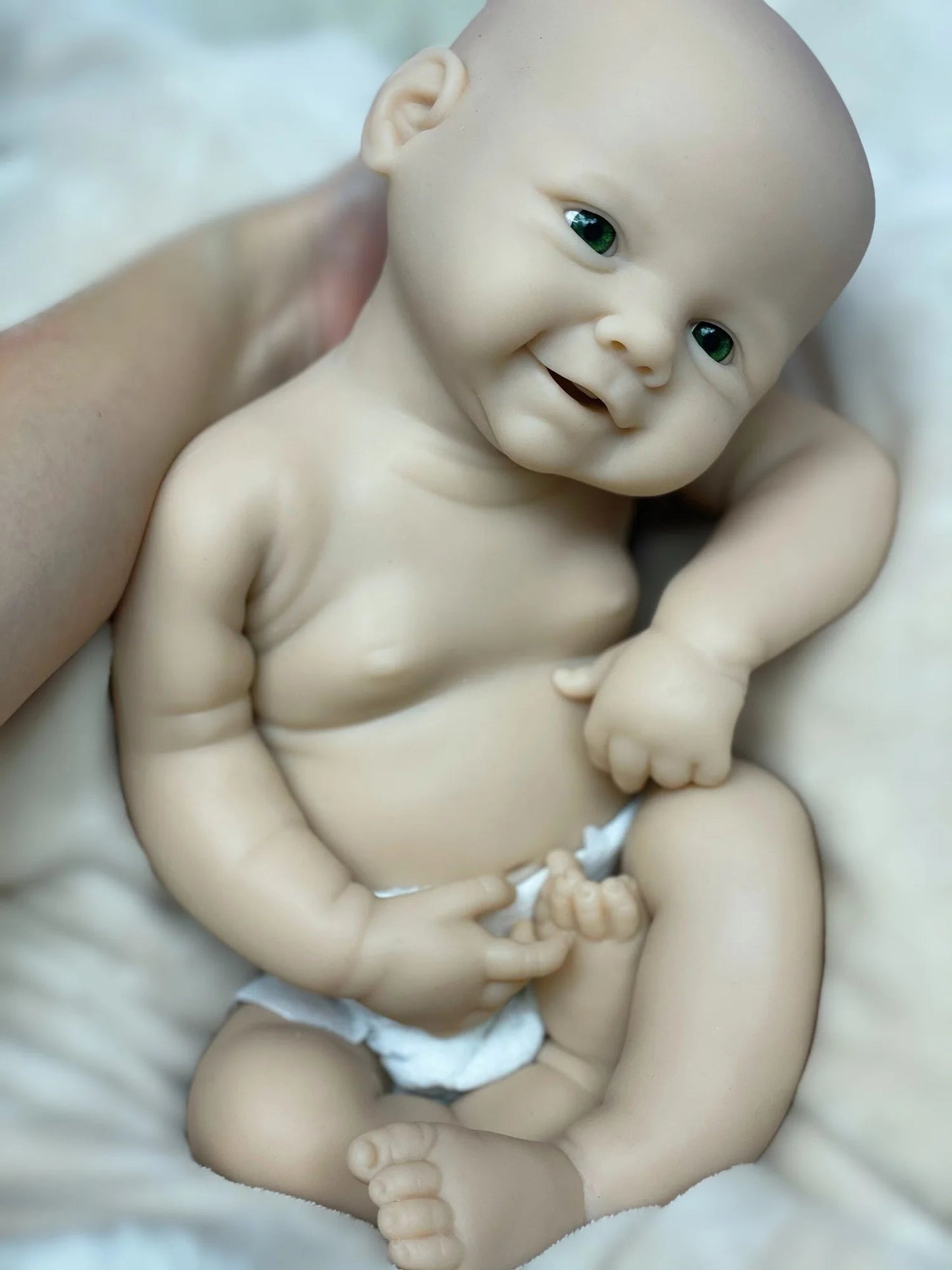 18Inch/2 Styles Unpained Vivienne Full Body Solid Silicone Bebe Reborn Girls Washable Reborn Dolls Handmade Lifelike Solid Doll lifelikesiliconereborns.com
