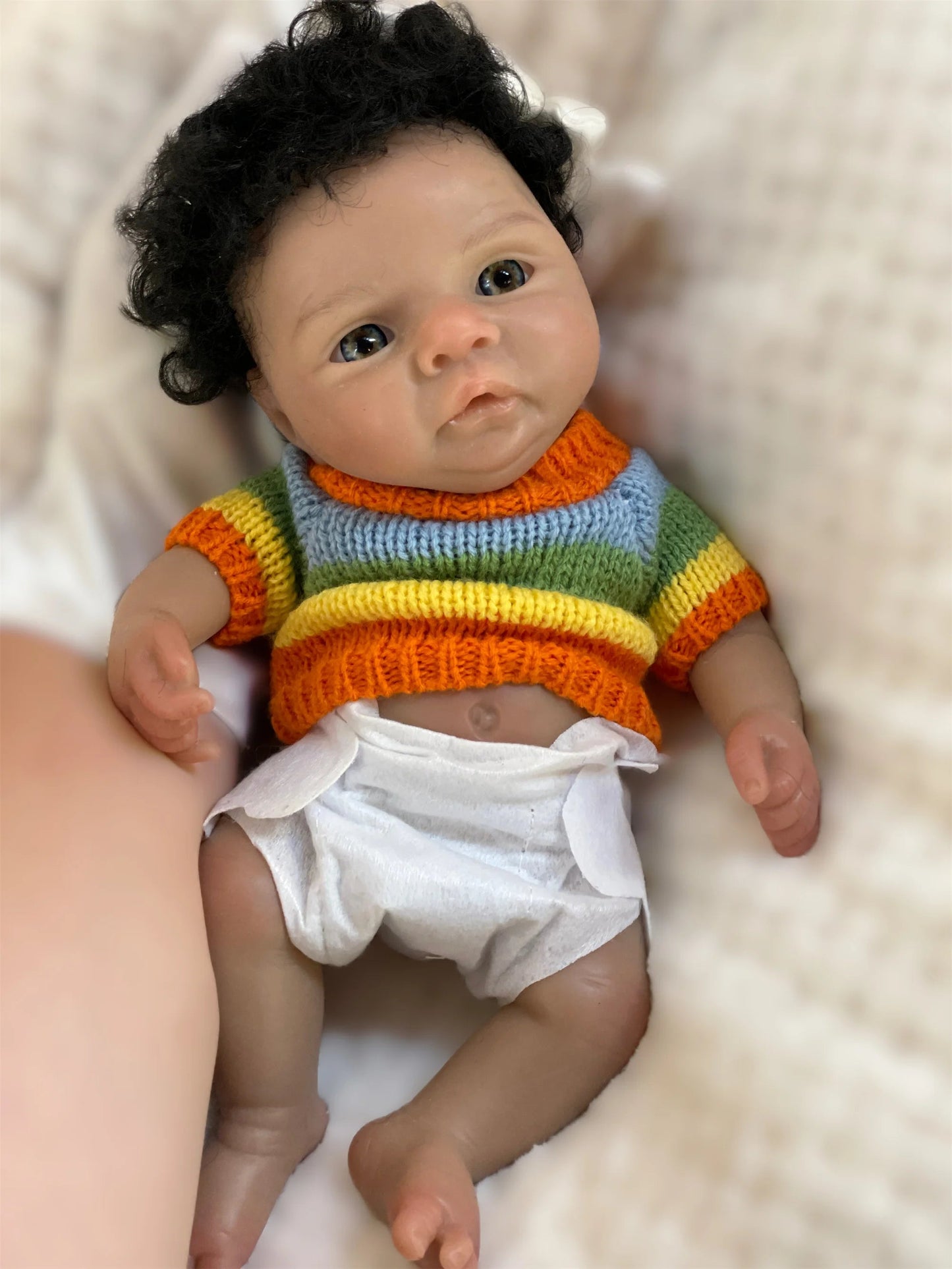 25CM Reborn Dolls Dark Skin Full Body Soft Solid Silicone Painted Realistic Newborn Dolls reborn de silicone real cuerpo lifelikesiliconereborns.com