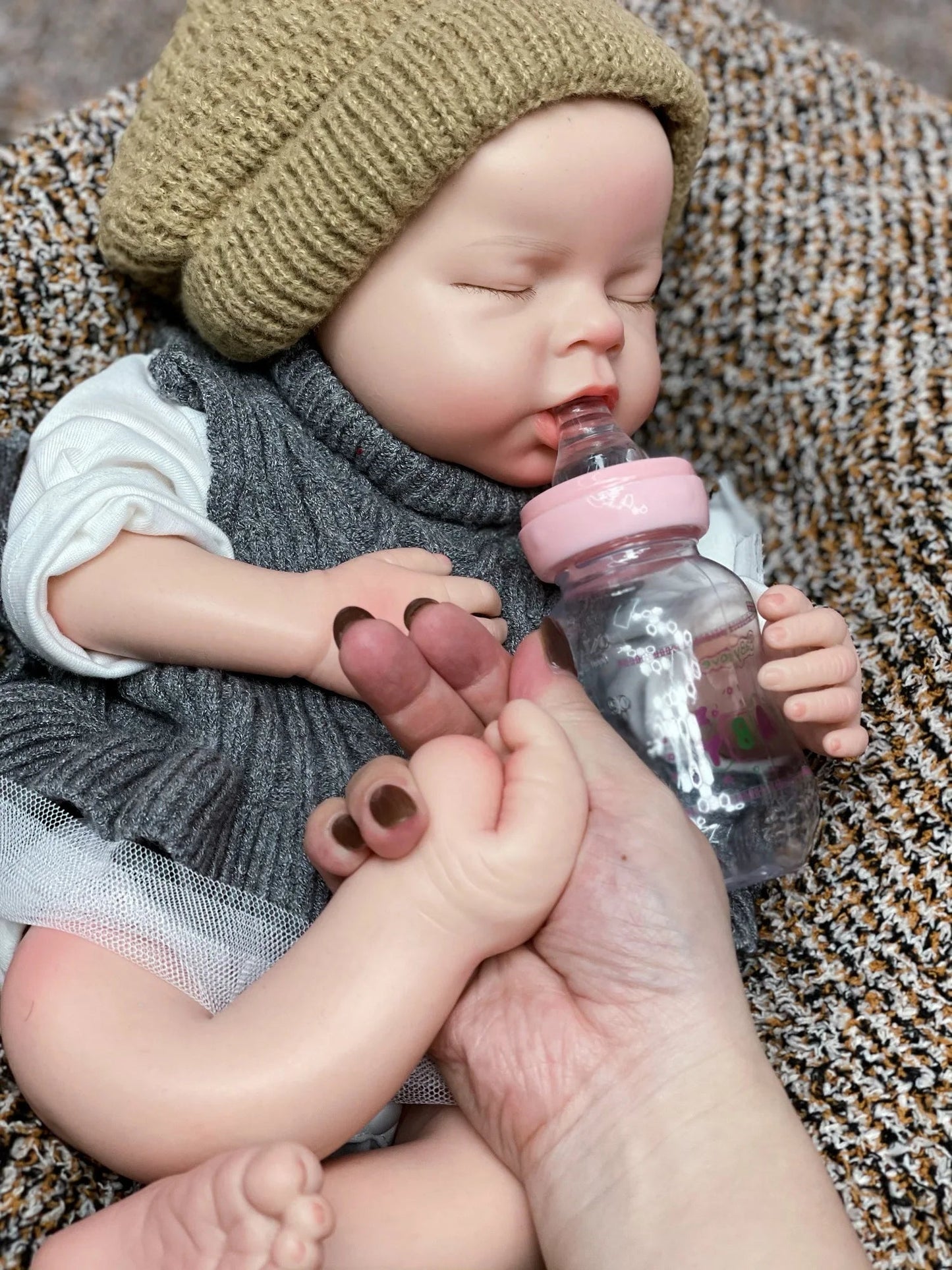 50cm Waterproof Solid Silicone Bebe Reborn Girl/Boy With 3D Painted Skin Can Pee/Drink Milk Handmade Lifelike Reborn Baby Doll lifelikesiliconereborns.com