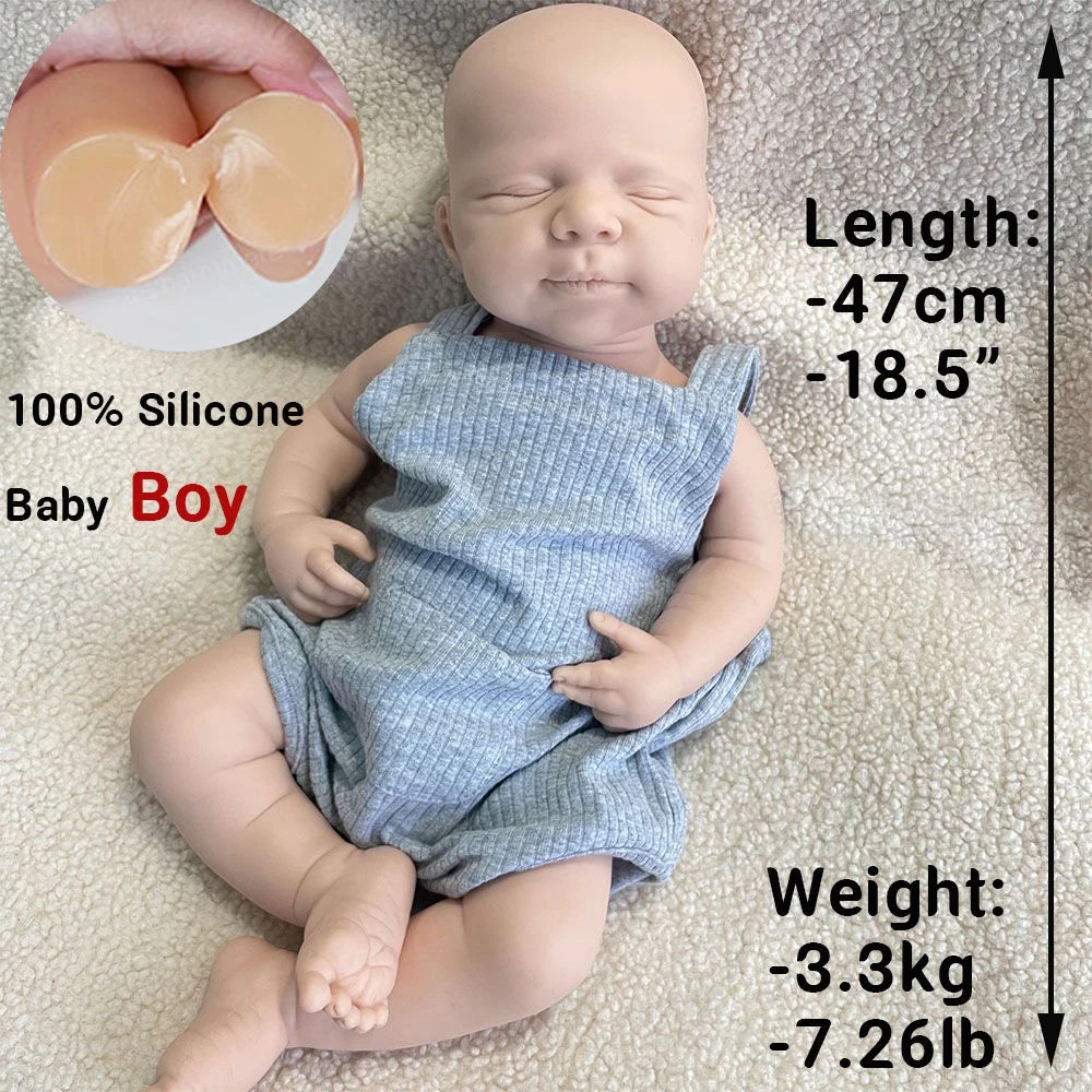 Soft Lifelike Silicone Reborn Dolls 19Inch Baby Girl/Boy Flexible Body For Hobbyists Who Enjoy Creative Customization lifelikesiliconereborns.com