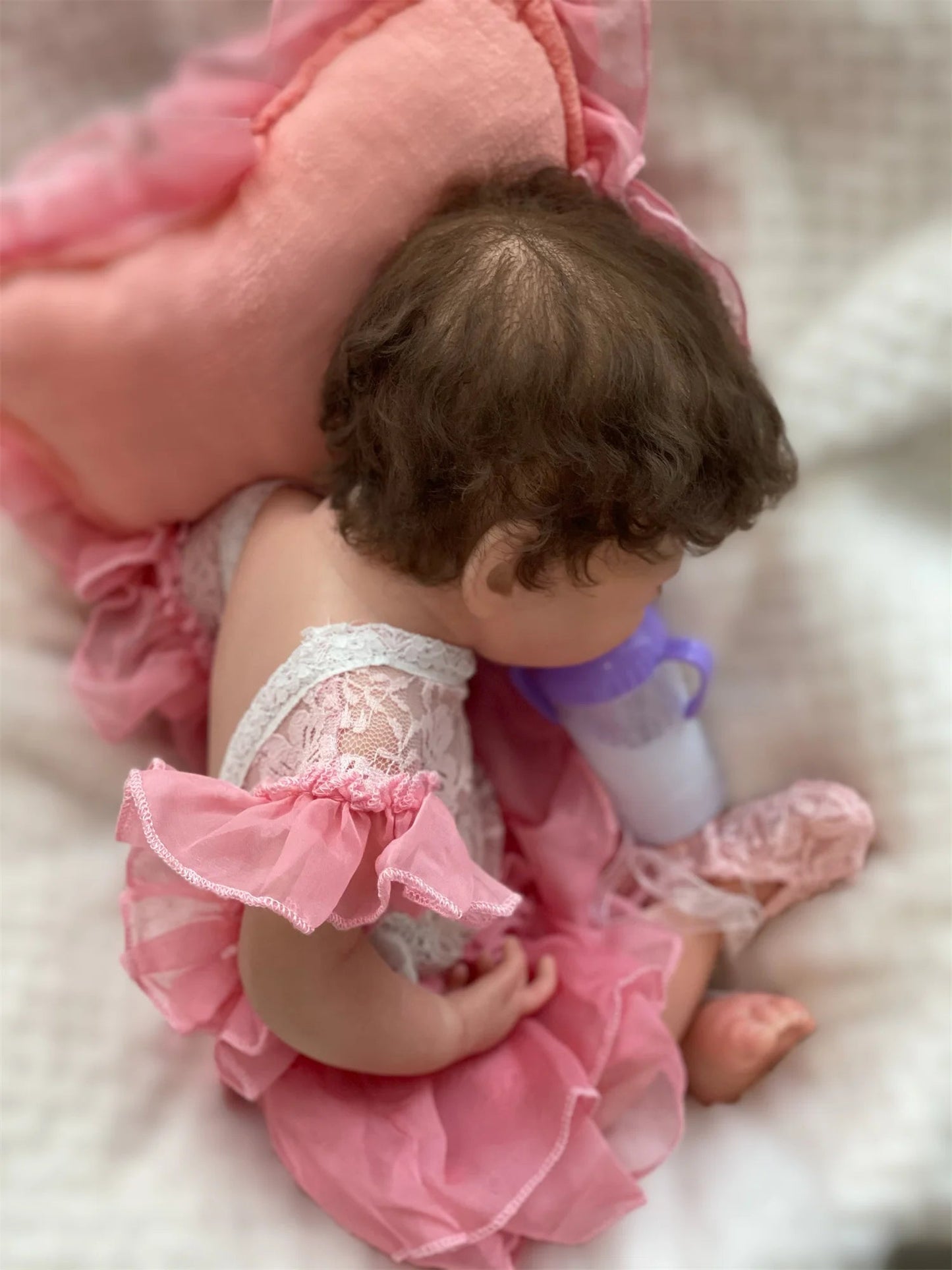 18Inch Washable Maria Solid Silicone Bebe Reborn Girl With Rooted Hair 3D Paint Skin Soft Touch Lifelike Real Newborn Baby Doll lifelikesiliconereborns.com