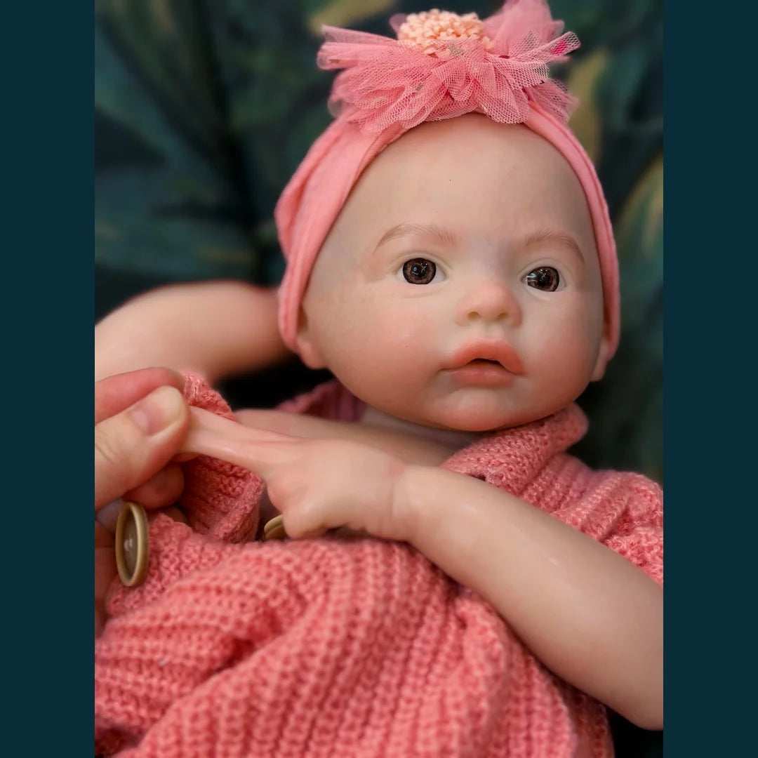 45cm Meadow Can Open Mouth Solid bebe reborn de silicona Girl Doll With 3D Painted Skin Lifelike Real Reborn Baby Doll lifelikesiliconereborns.com