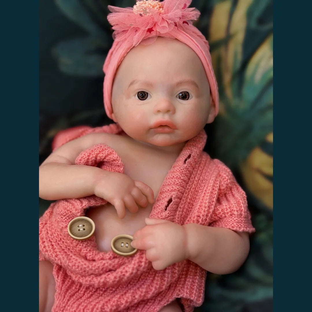 45cm Meadow Can Open Mouth Solid bebe reborn de silicona Girl Doll With 3D Painted Skin Lifelike Real Reborn Baby Doll lifelikesiliconereborns.com