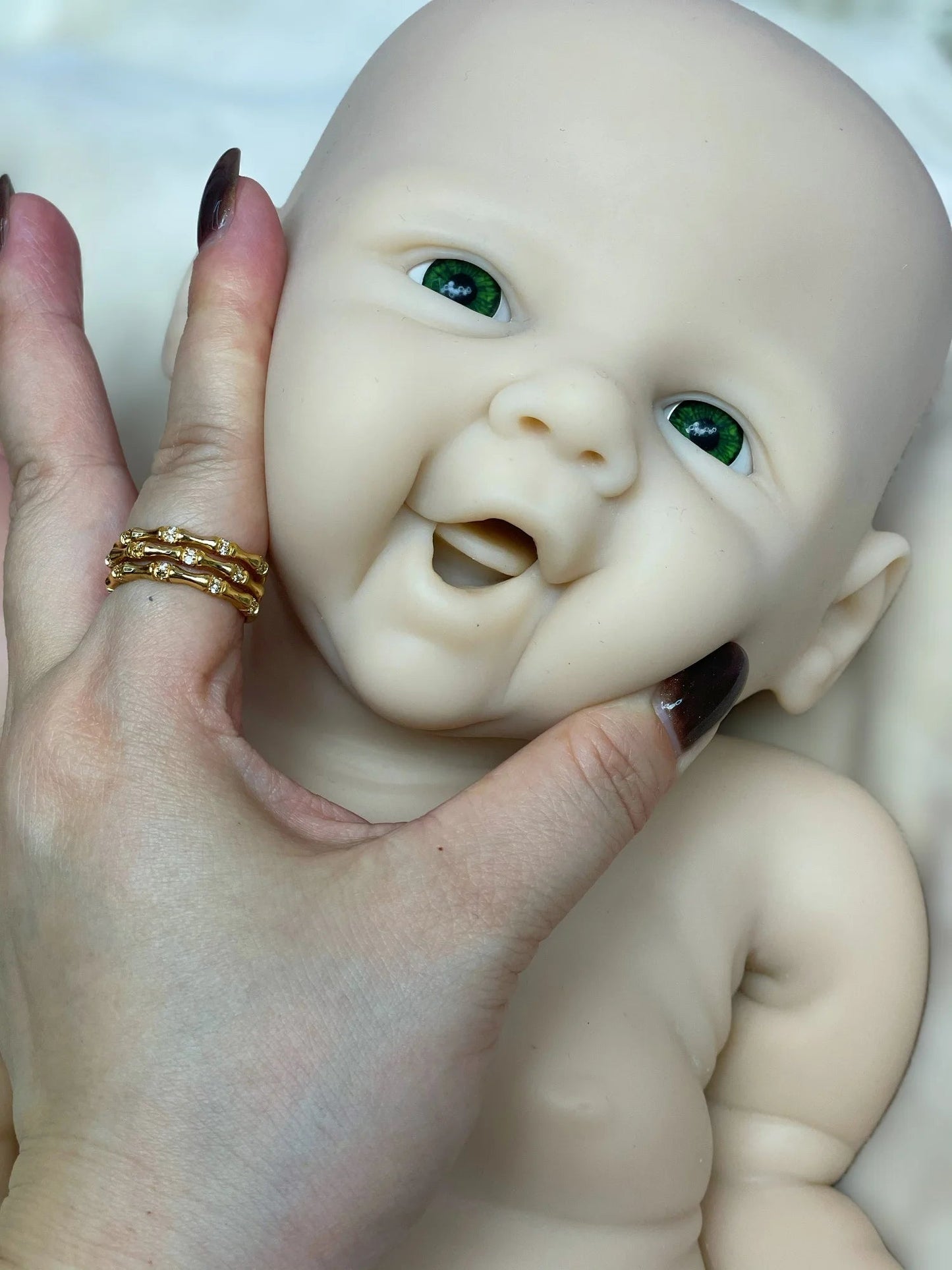 18Inch/2 Styles Unpained Vivienne Full Body Solid Silicone Bebe Reborn Girls Washable Reborn Dolls Handmade Lifelike Solid Doll lifelikesiliconereborns.com