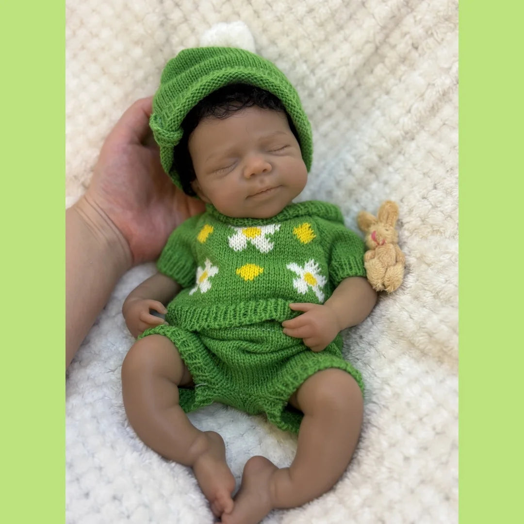 Can Open Mouth 26cm Dark Skin Pascale Full Body Silicone Bebe Reborn Girl With Rooted Hair Lifelike reales para niñas Doll lifelikesiliconereborns.com